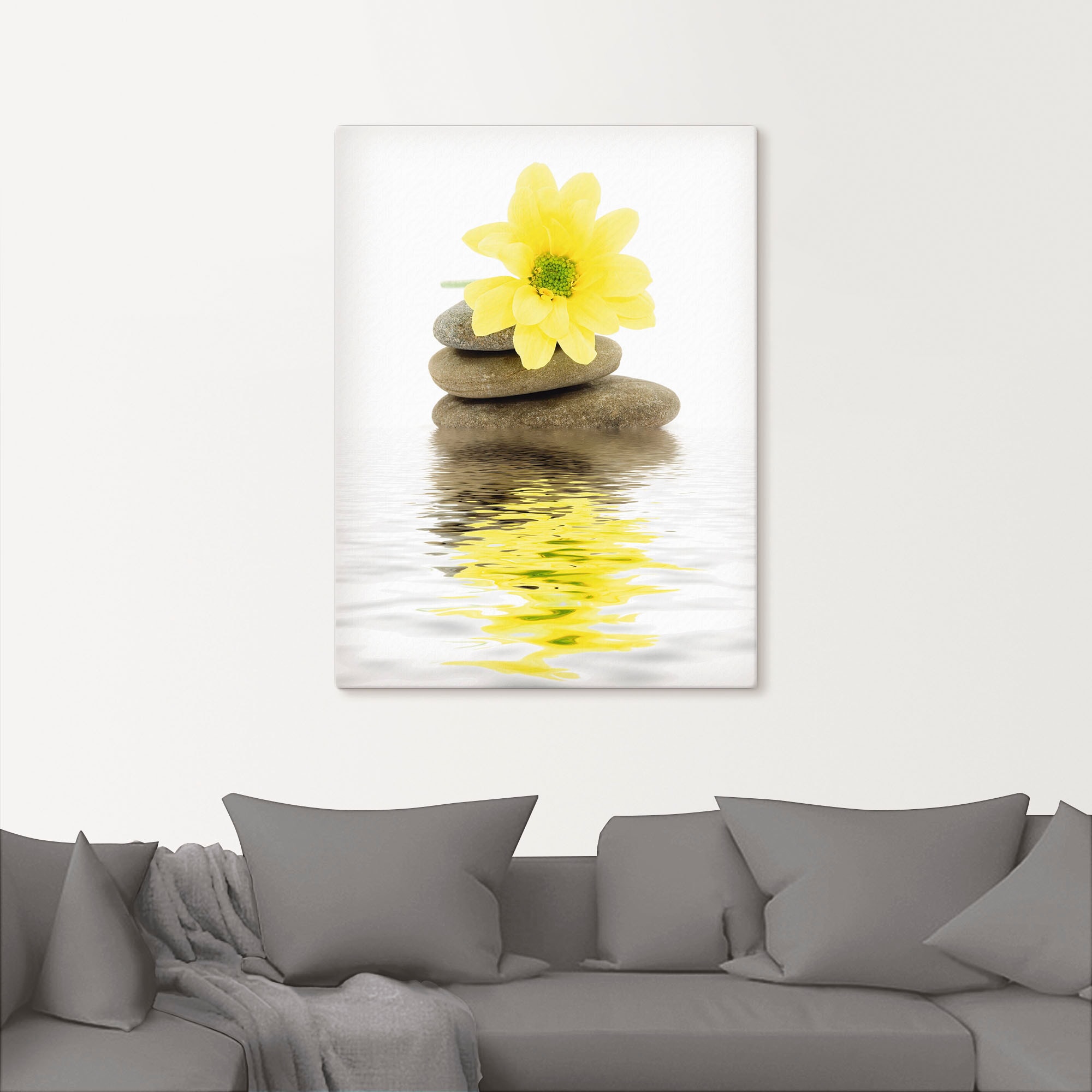 Artland Wandbild »Zen Spa Steine mit Blumen II« Zen 1 Stk. tlg. als Leinwandbild, Poster in verschied. Grössen
