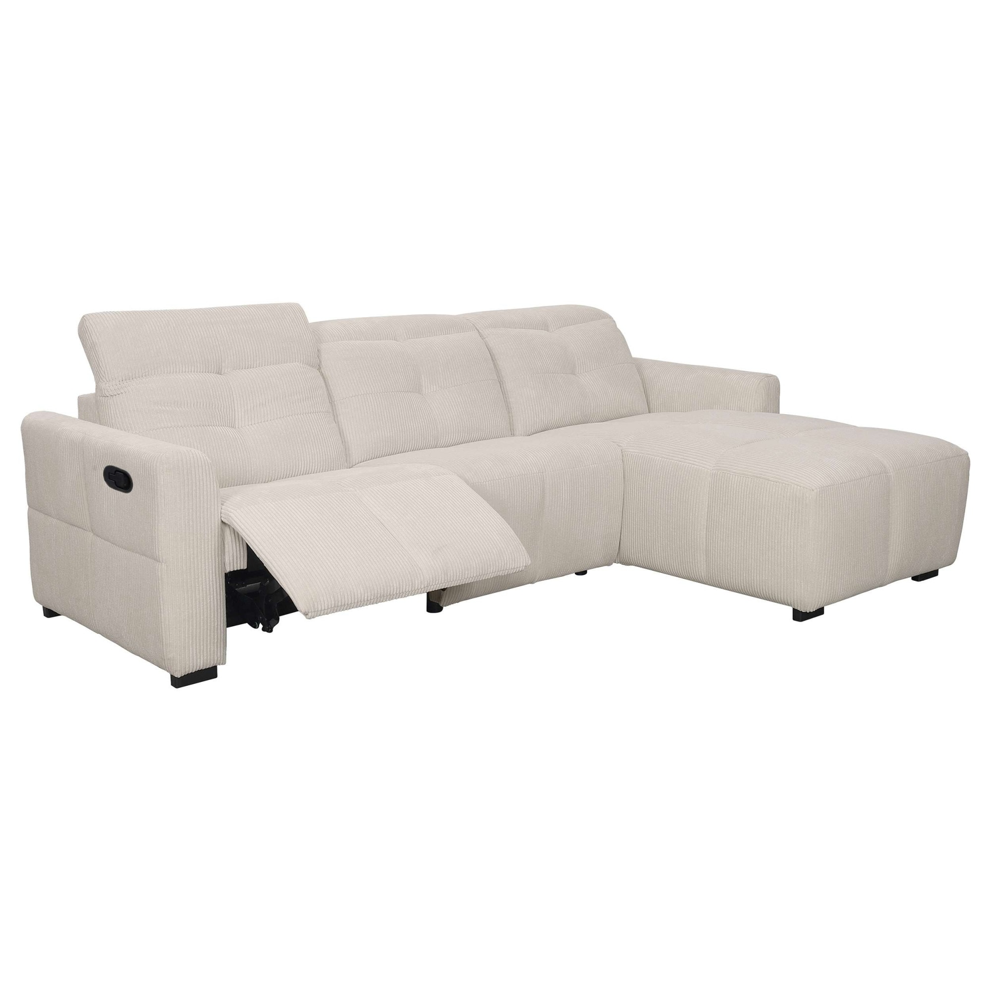 GOODproduct Ecksofa »CAARLA Cord, L-Form, 261 cm, man. oder elektr. Relaxfunktion (USB-A/C)« mit USB-A und USB-C bei elektrischer Ausführung, Kopfteilverstellung