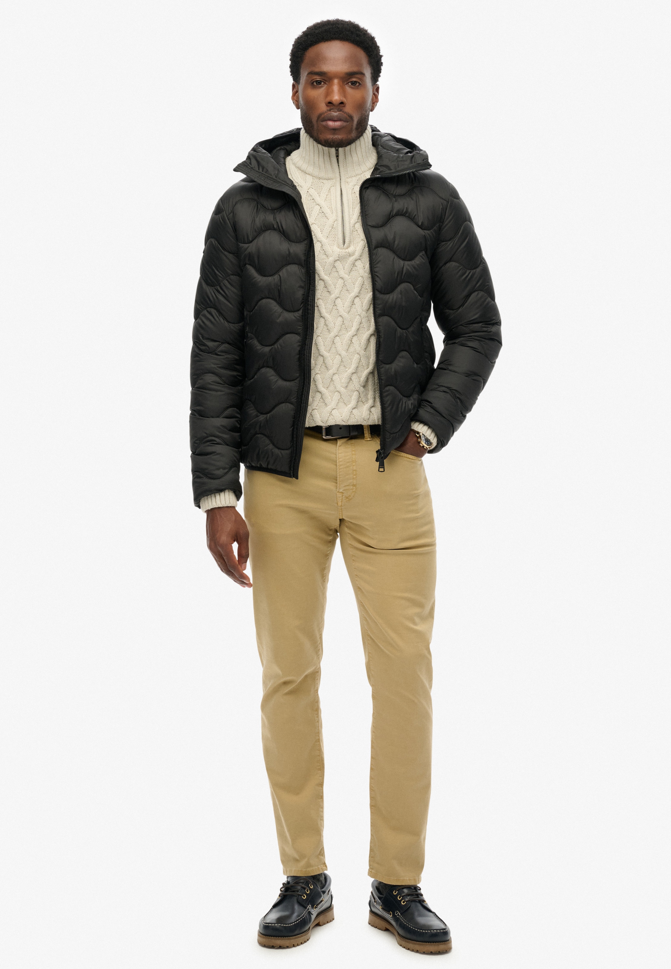 Superdry Steppjacke »HOODED QUILTED WAVE PADDED JKT« mit Kapuze