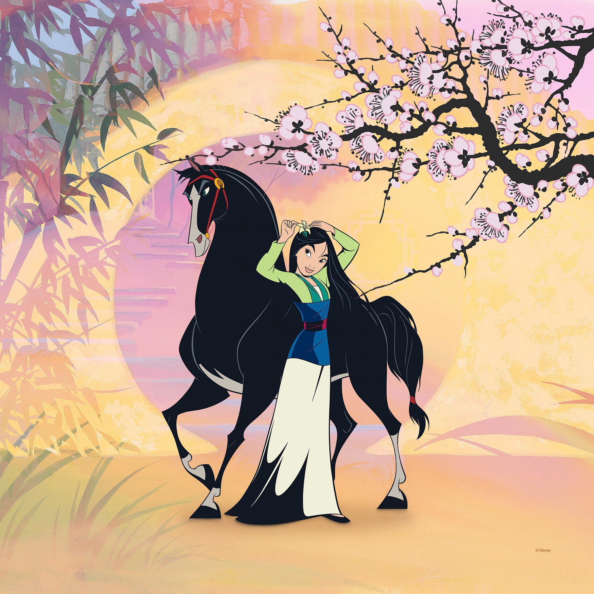 Komar Leinwandbild »Mulan with Kahn - Grösse 40 x 40 cm«, Disney, (1 St., 40 x 40 cm (Breite x Höhe), Keilrahmenbild mit Echtholzrahmen, Kinderzimmer