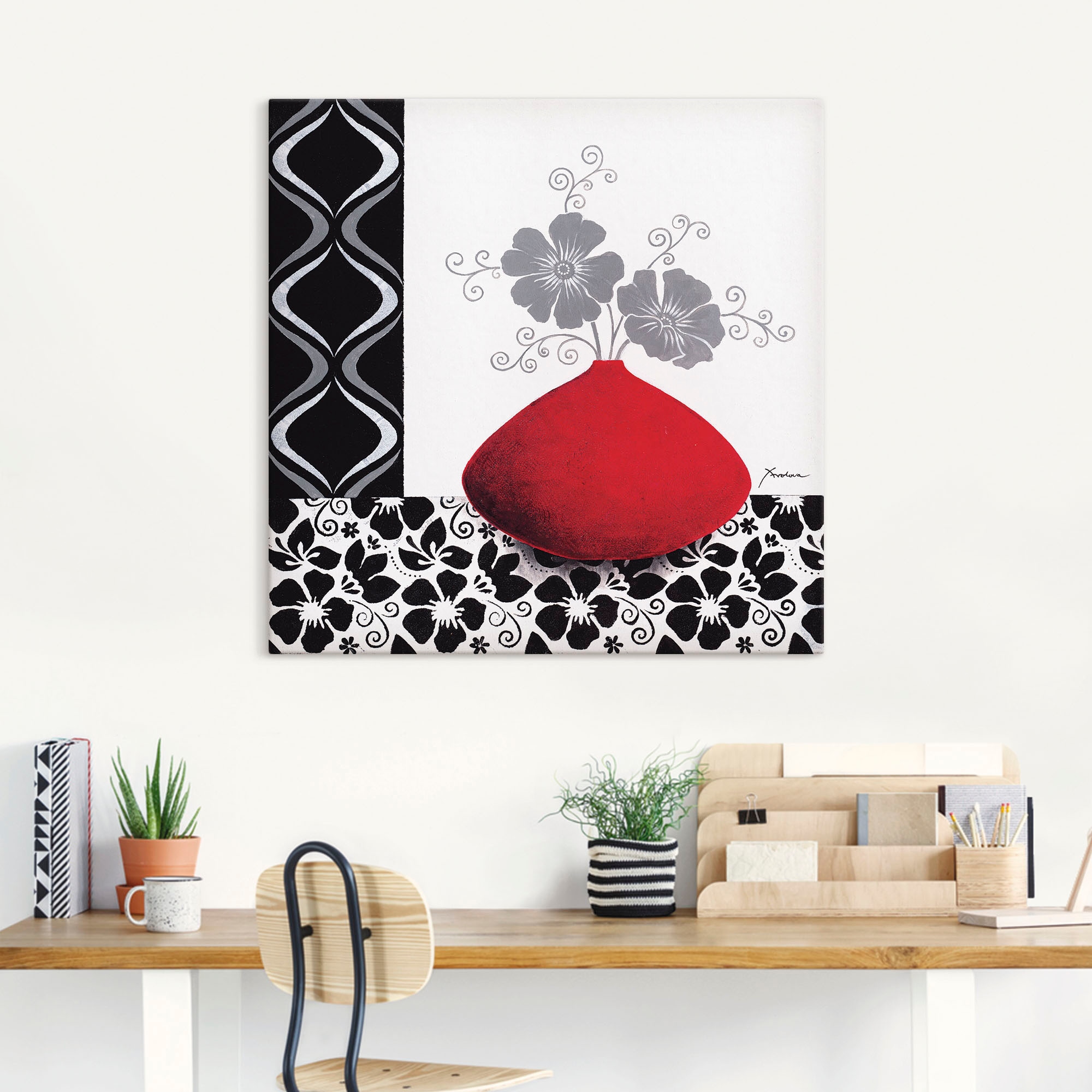 Artland Wandbild »Blumenmuster«, Vasen & Töpfe, (1 St.), als Leinwandbild, Poster, Wandaufkleber in verschied. Grössen