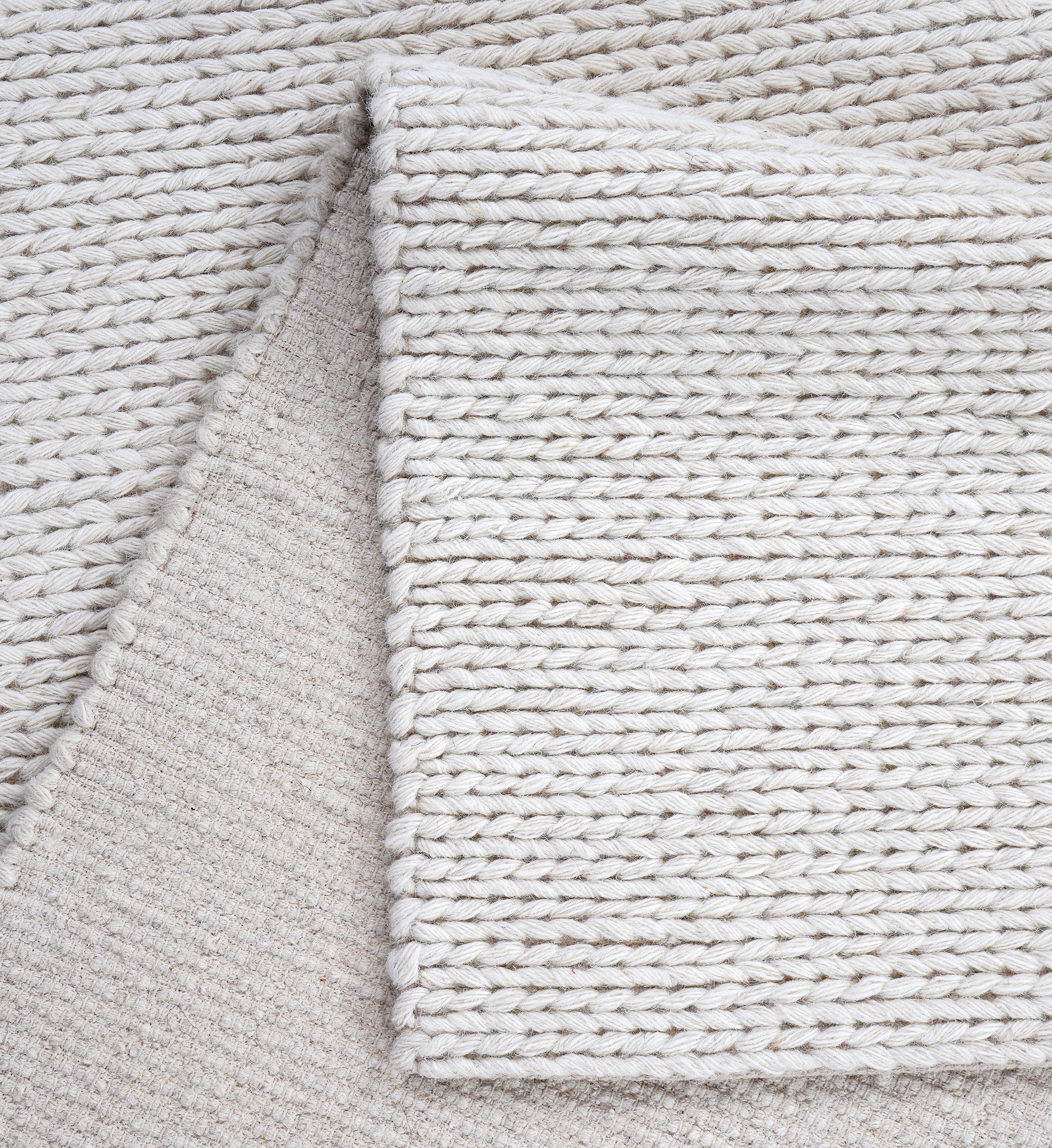 my home Wollteppich »Tonem, Wolle«, rechteckig, 12 mm Höhe, Handweb, Strickmuster, Teppiche, Wohnzimmer, Schlafzimmer, Esszimmer