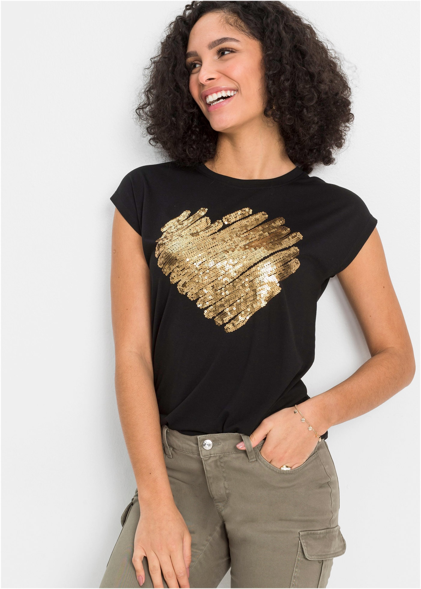 Image of bonprix T-Shirt "Shirt aus Viskose-Mix" lässig geschnittene Passform, Kurzarm-Design