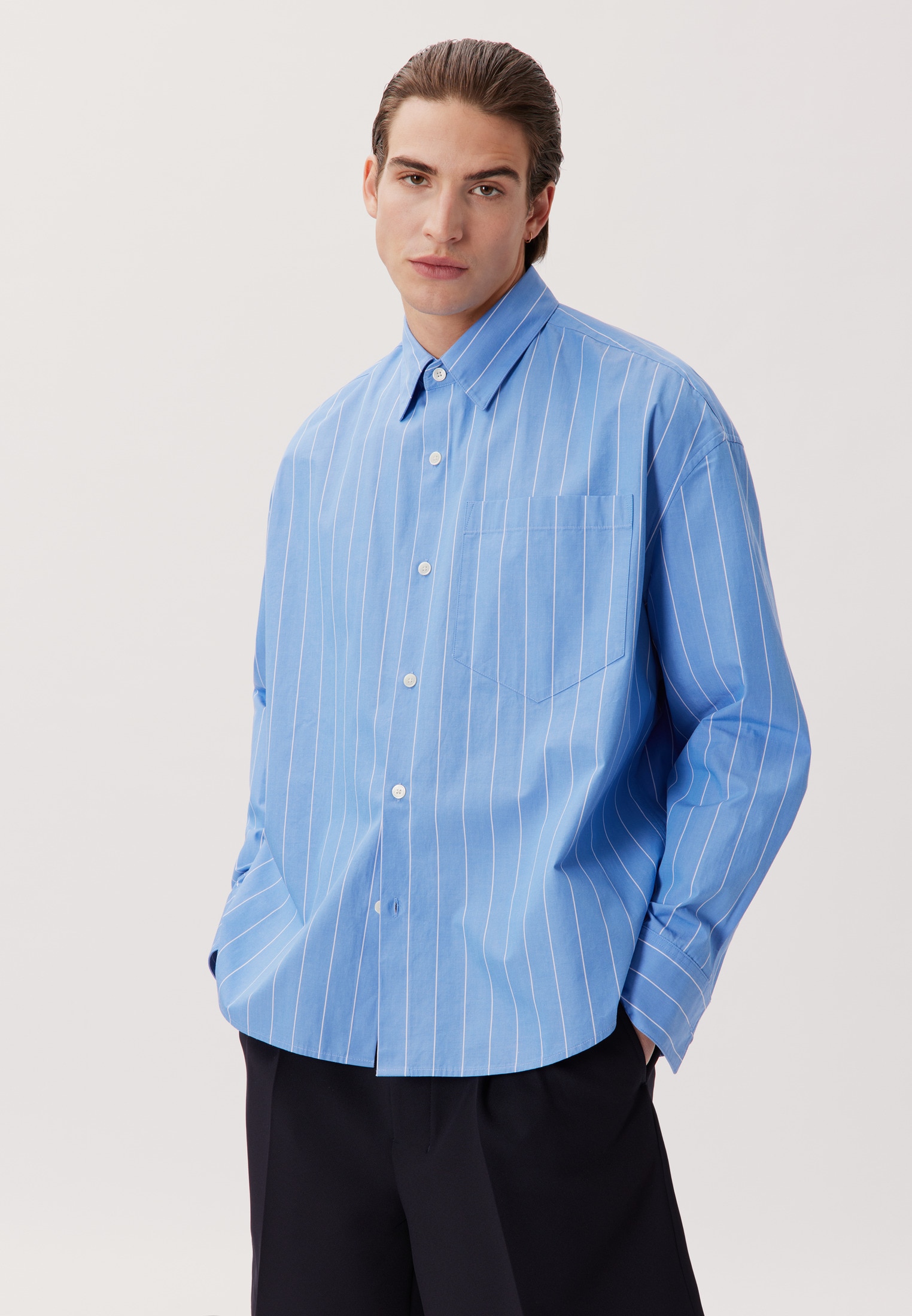 studio seidensticker Businesshemd »Studio« Oversized 1/1 Kentkragen Streifen