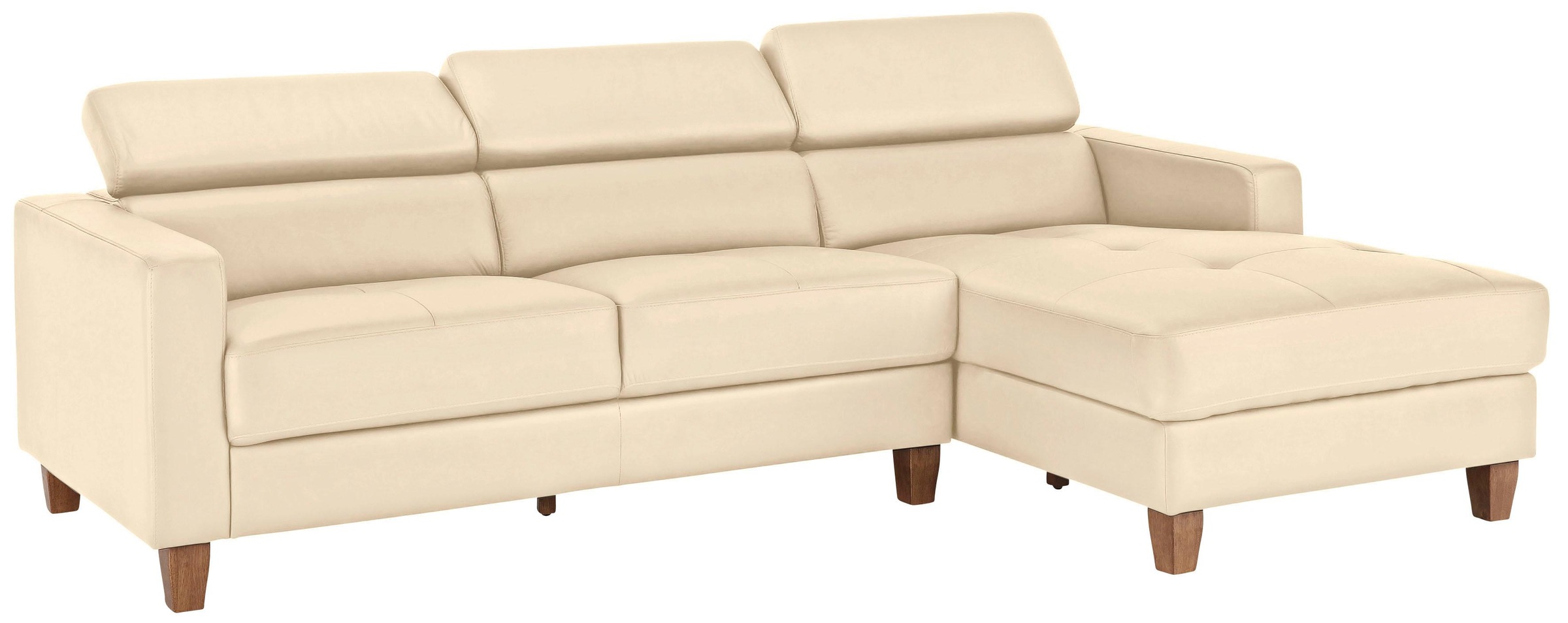 Image of Home affaire Ecksofa »Luzern«, mit Recamiere mit verstellbarer Kopfstütze und Holzfüssen bei Ackermann Versand Schweiz