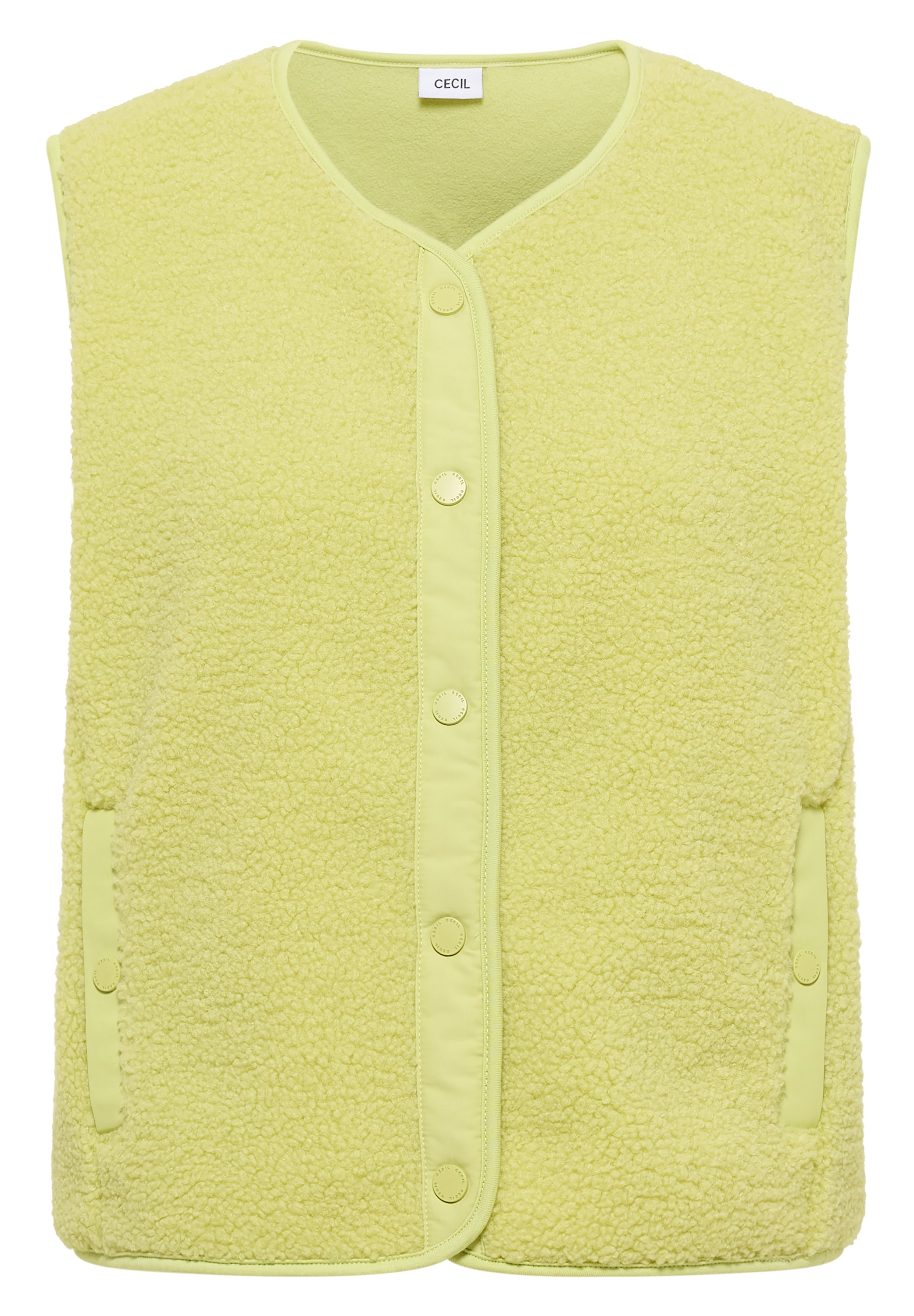 Cecil Gilet en peluche Détails softshell, encolure en V, uni