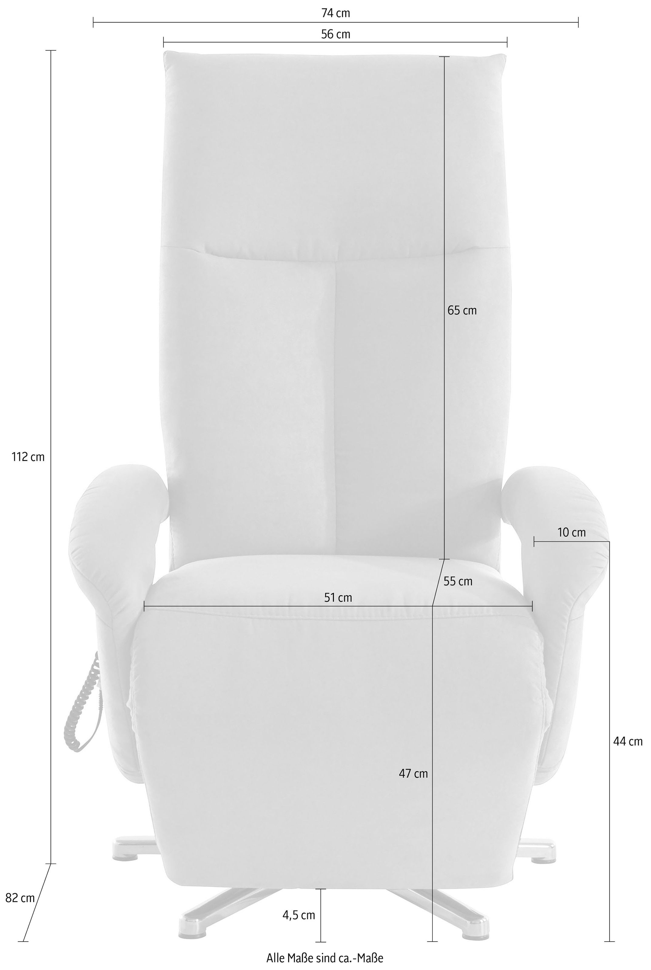 sit&more Fauteuil TV »Tycoon mit Kopfteilverstellung und 360° Drehfunktion« wahlweise manuell oder elektrischer Funktion, auch mit Akku (kabellos)