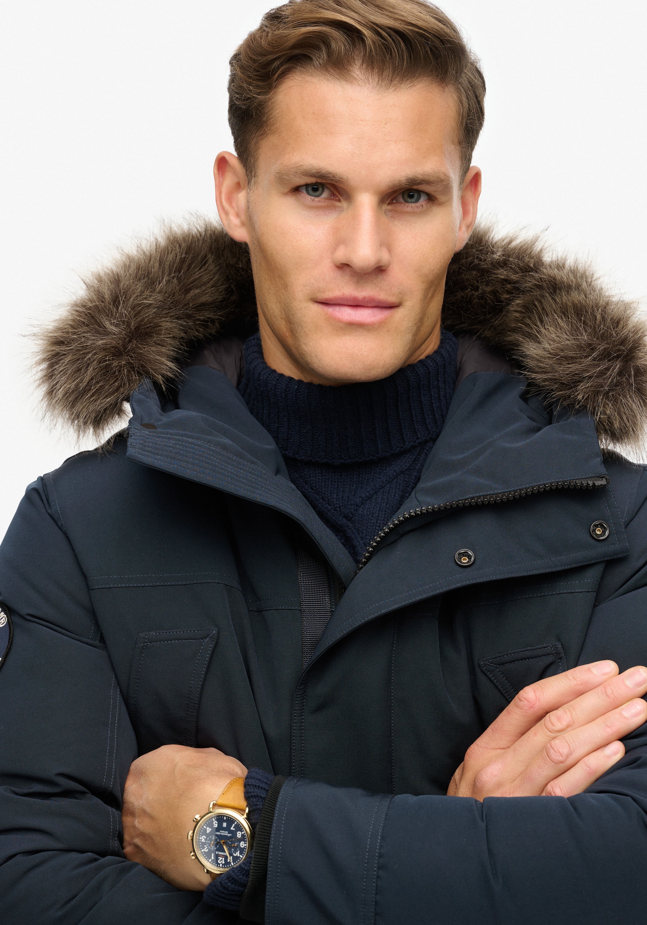 Superdry Parka »EVEREST FAUX FUR PARKA JACKET«, mit Kapuze