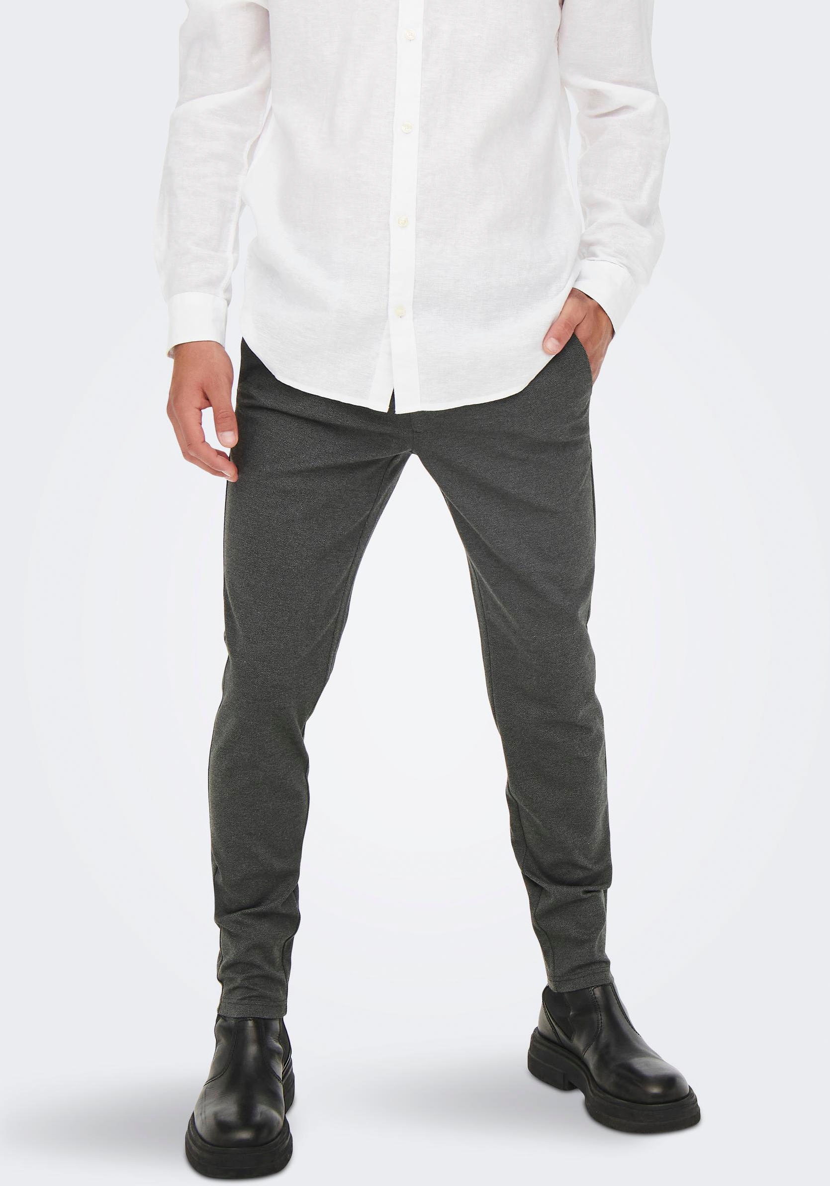 ONLY & SONS Pantalon en tissu  avec léger motif structuré