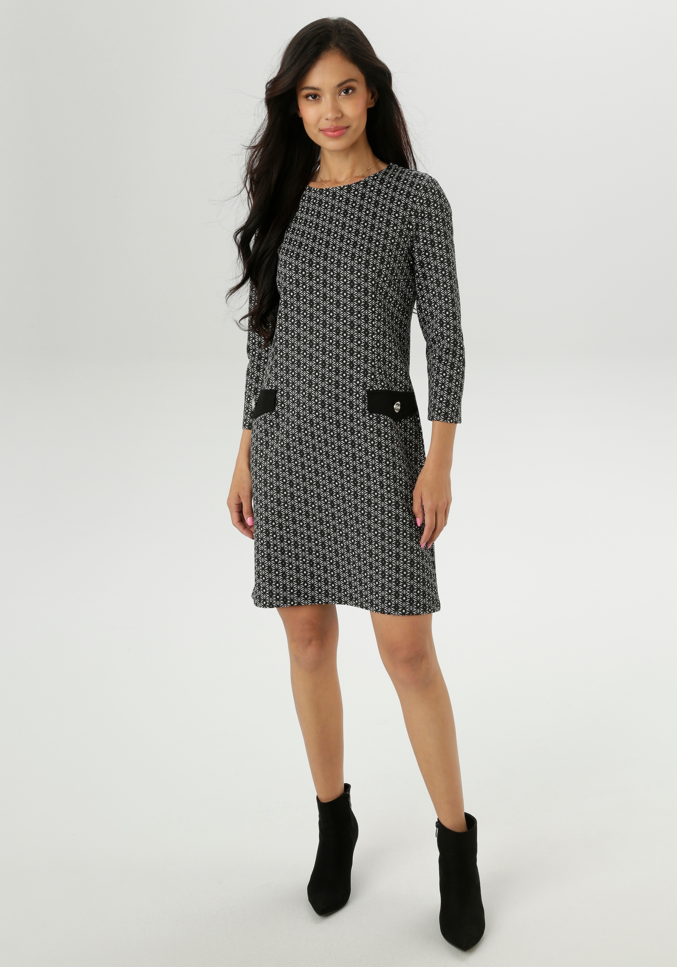 Aniston SELECTED Etuikleid, mit grafischer Jacquardmusterung - NEUE KOLLEKTION