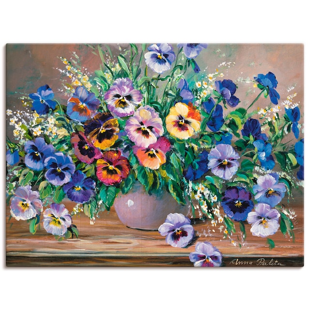 Artland Wandbild »Stiefmütterchenstrauss«, Blumen, (1 St.), als Leinwandbild,  Wandaufkleber oder Poster in versch. Grössen bequem kaufen