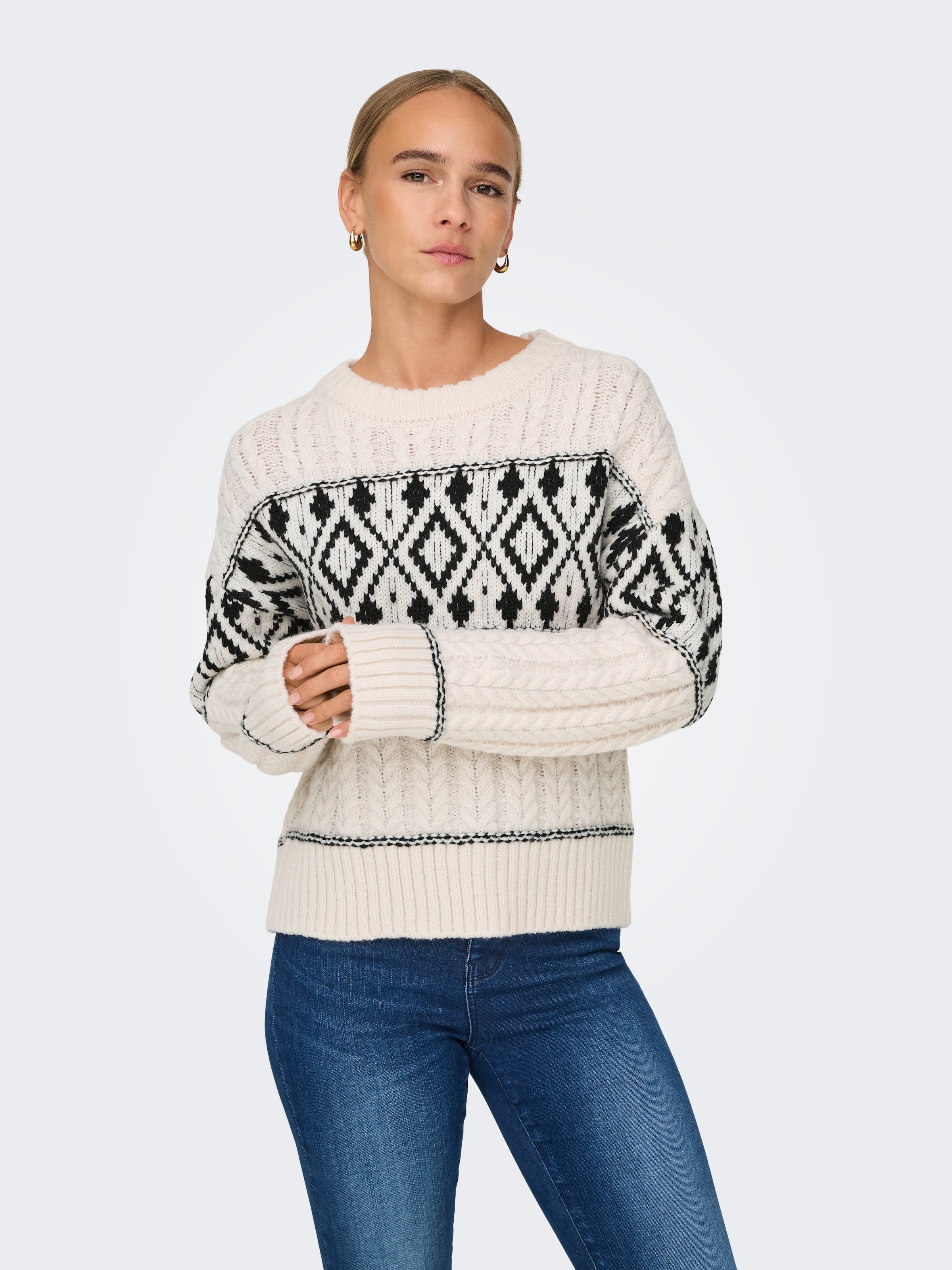 Image of ONLY Strickpullover "ONLMARENT L/S PULLOVER KNT NOOS" mit Strickmuster