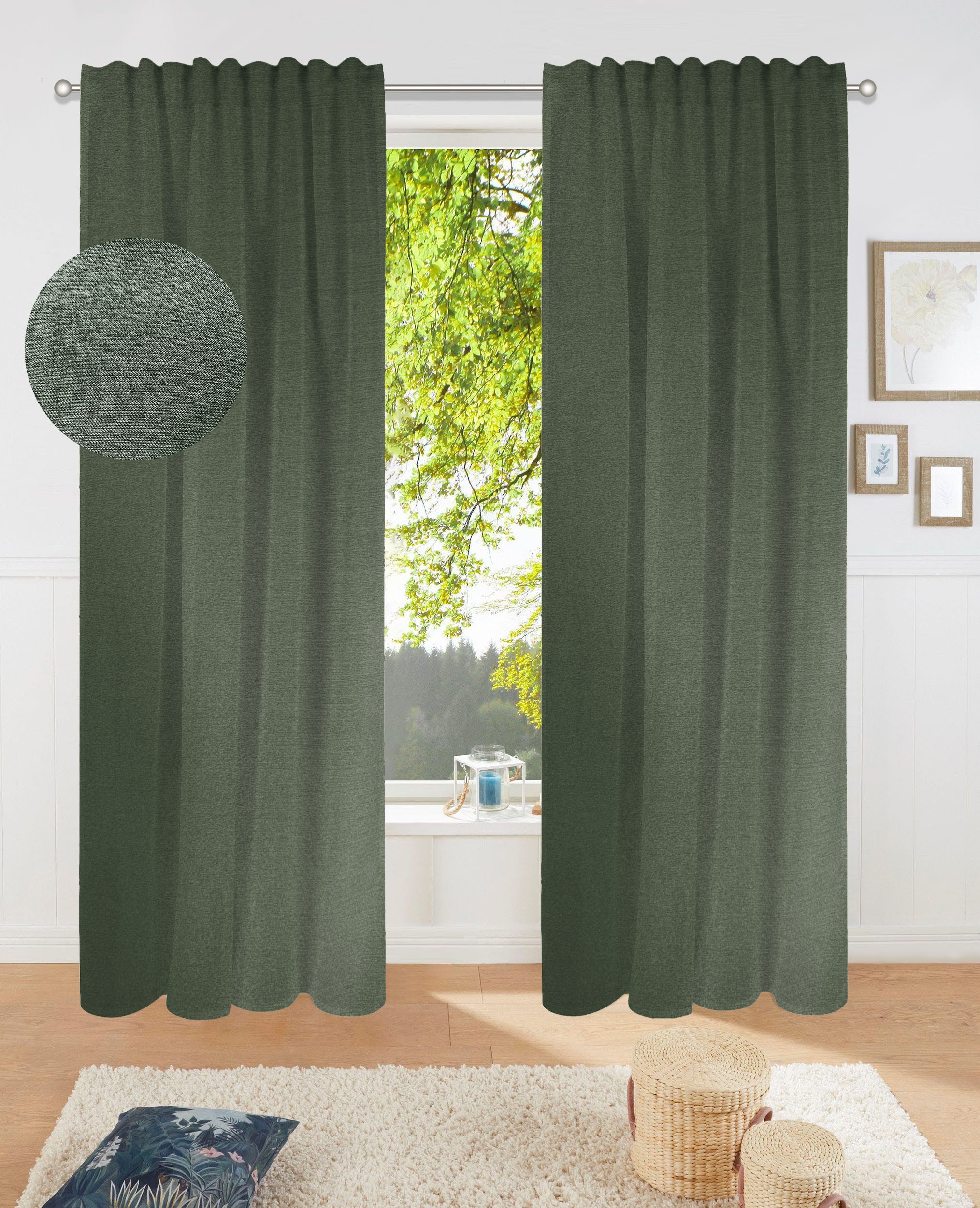 Image of GOODproduct Verdunkelungsvorhang "Fleuriss" Multifunktionsband 1 Stk. tlg. Wohnzimmer,Schlafzimmer,Arbeitszimmer, Gewicht 280 g/m², beliebt