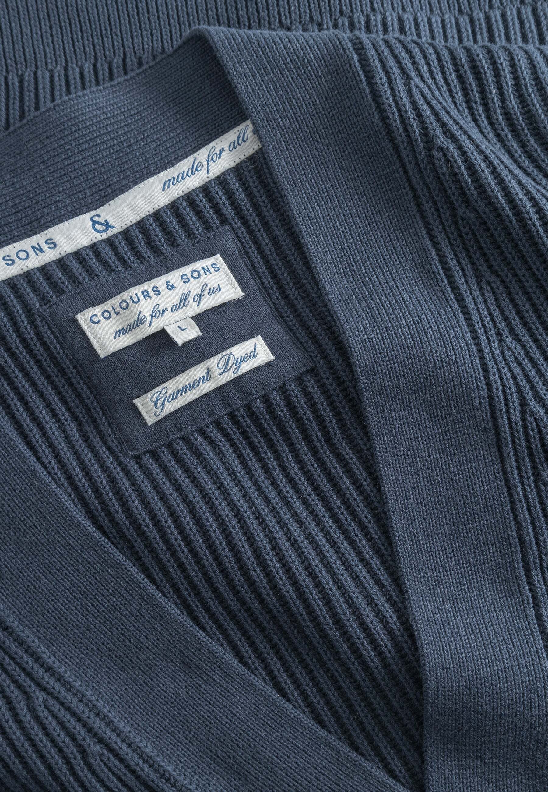 colours & sons Strickpullover »colours & sons Strickjacke Cardigan-Rib Washed«