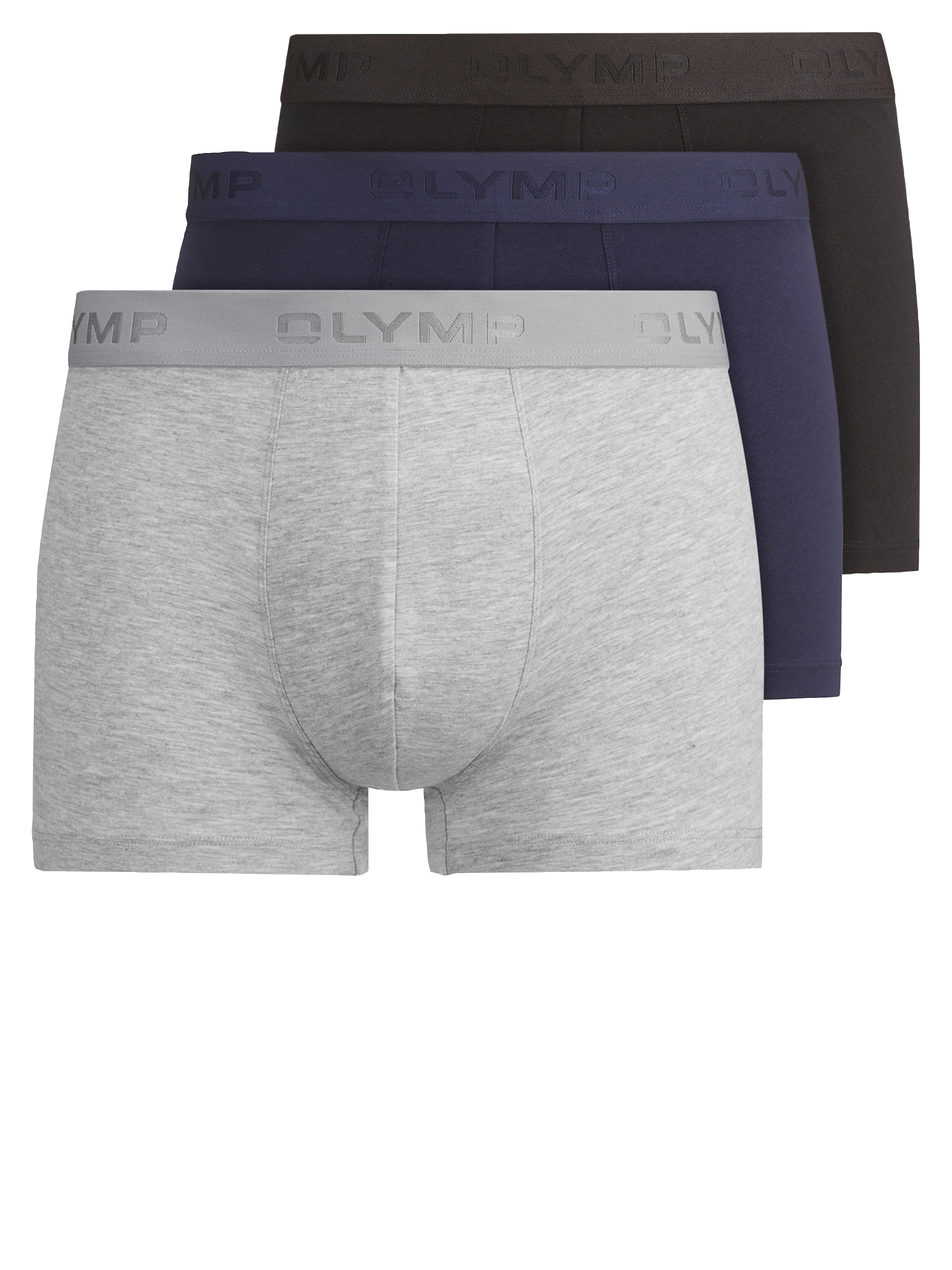 Image of OLYMP Boxershorts Packung, 3er, 3 Stk. mit bedrucktem Markenlogo am Bund