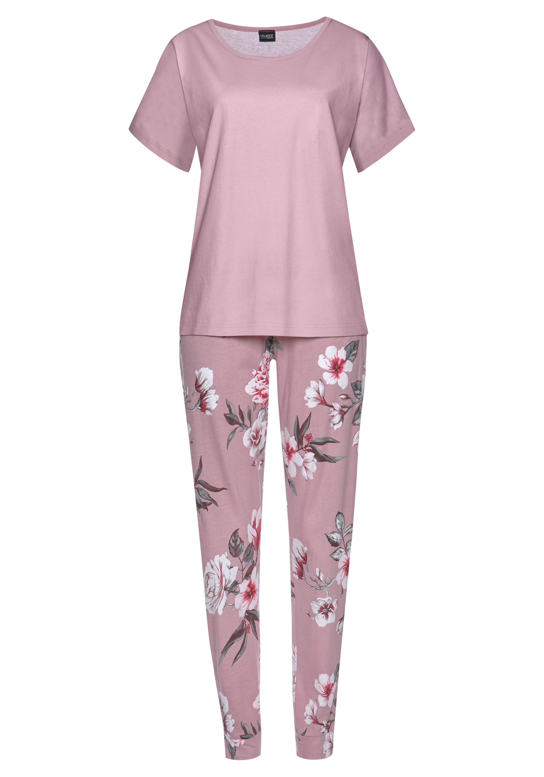 Vivance Dreams Pyjama, (2 tlg., 1 Stück), mit Hortensienmuster  versandkostenfrei auf