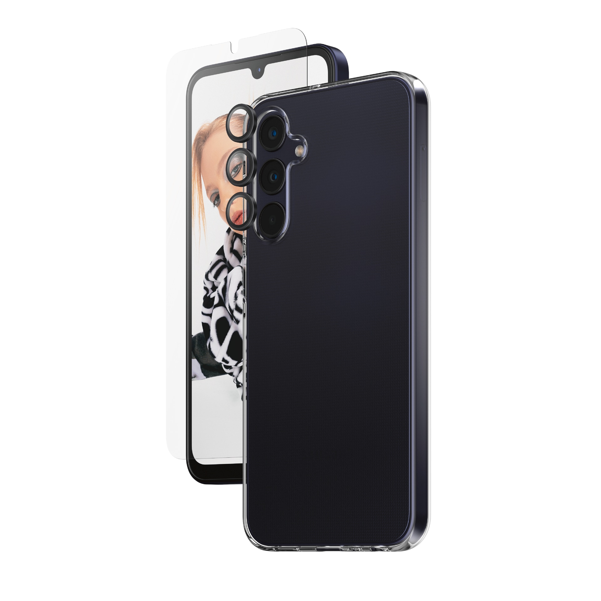 SAFE by PanzerGlass Displayschutzglas »3-in-1 Bundle Set Screen Protector, Case und Camera Lens Protector« für Samsung Galaxy A25 5G Bildschirmschutz, Kameraschutz, Backcover, Rundumschutz, 360 Grad