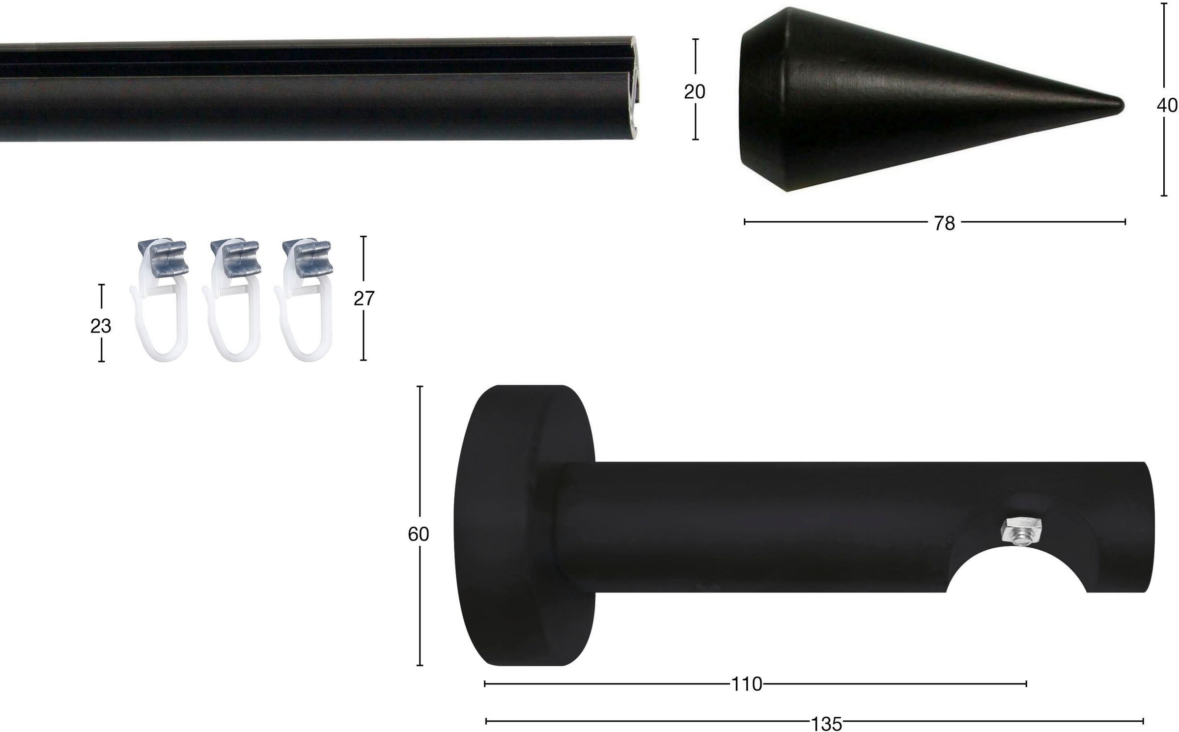 Image of GARESA Gardinenstange »AGROS«, 1 läufig-läufig, Wunschmasslänge, Vorhanggarnitur, einfache Montage, mit Profilverbinder verlängerbar, Wandmontage bei Ackermann Versand Schweiz