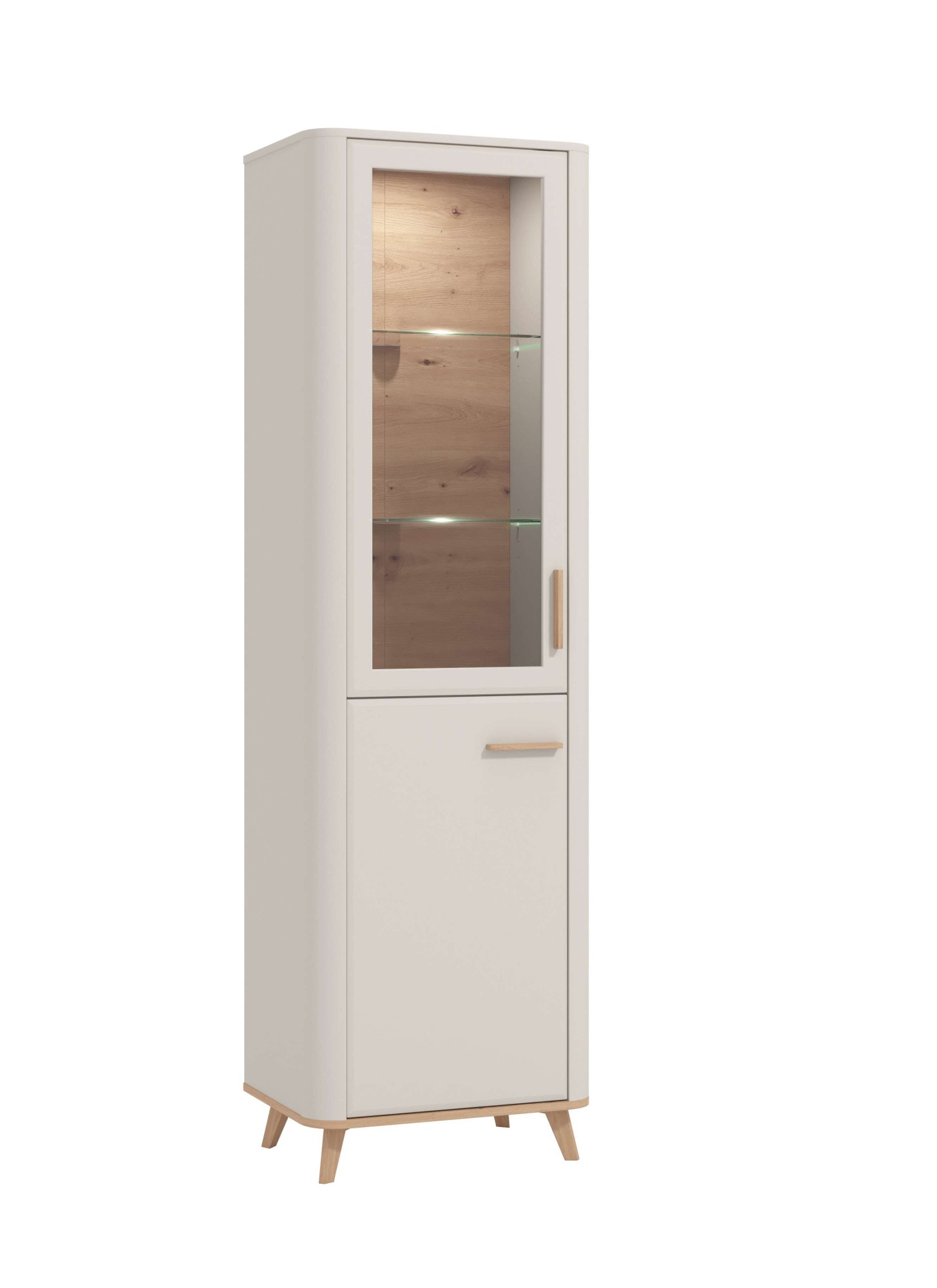 Home affaire Vitrine »Darwen Vitrinenschrank, Glasschrank, Standvitrine, Highboard/Sideboard« 2 Türen, 4 Einlegeböden, 5 Fächer, Gesamtmasse (B/T/H): 58/40/193 cm