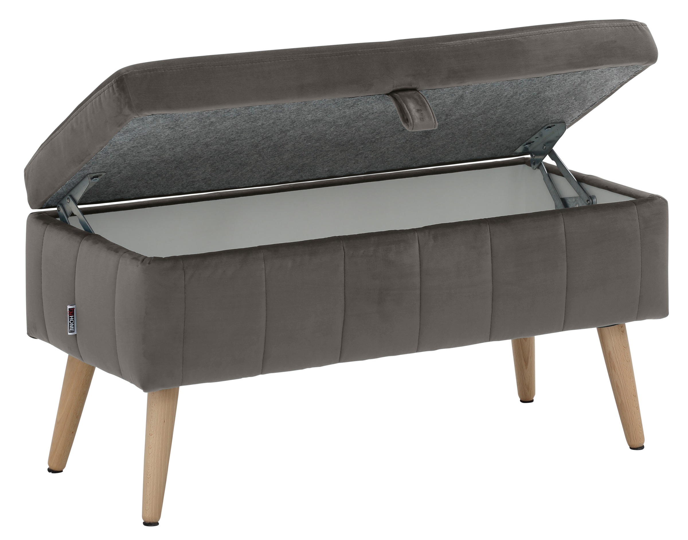 INOSIGN Truhenbank »AMIRA Sitzbank mit Stauraum, Masse B/T/H: 81/36/43 cm«, mit Staufach, in 3 Bezugsqualitäten mit feiner Steppung
