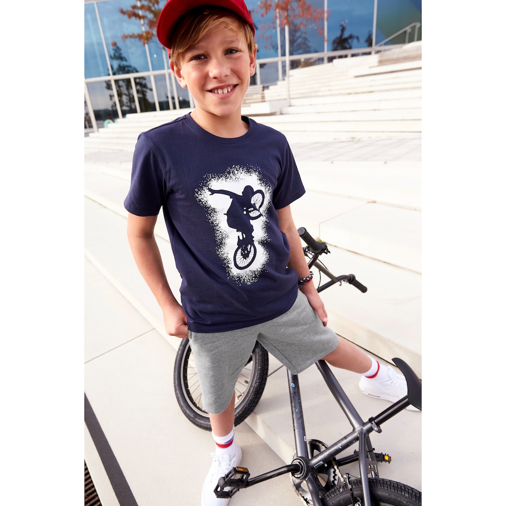 KIDSWORLD T-Shirt & Sweatbermudas »Biker«, (Set, 2 tlg.)