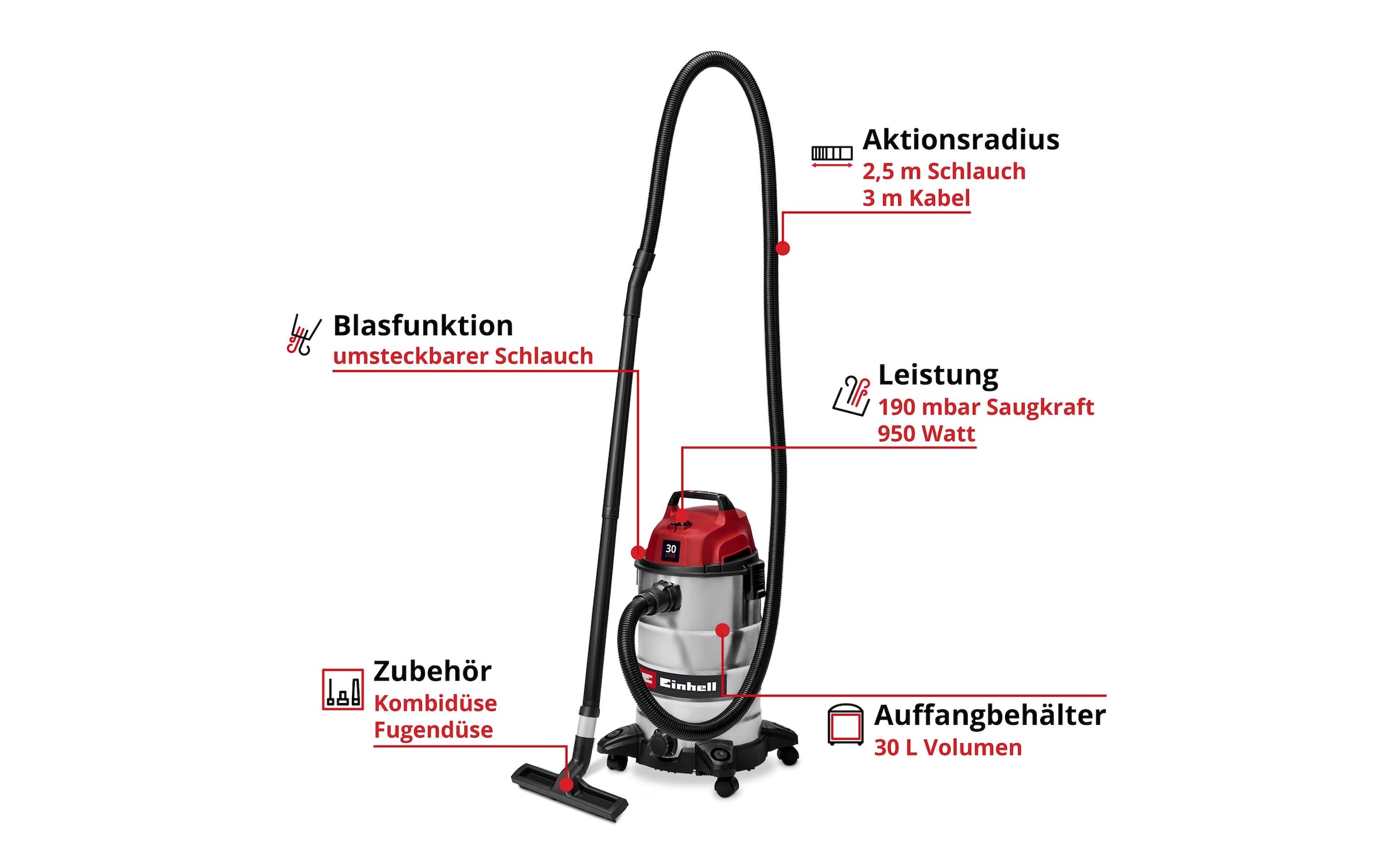Einhell Aspirateur eau et poussière »TC-VC 3055 S«