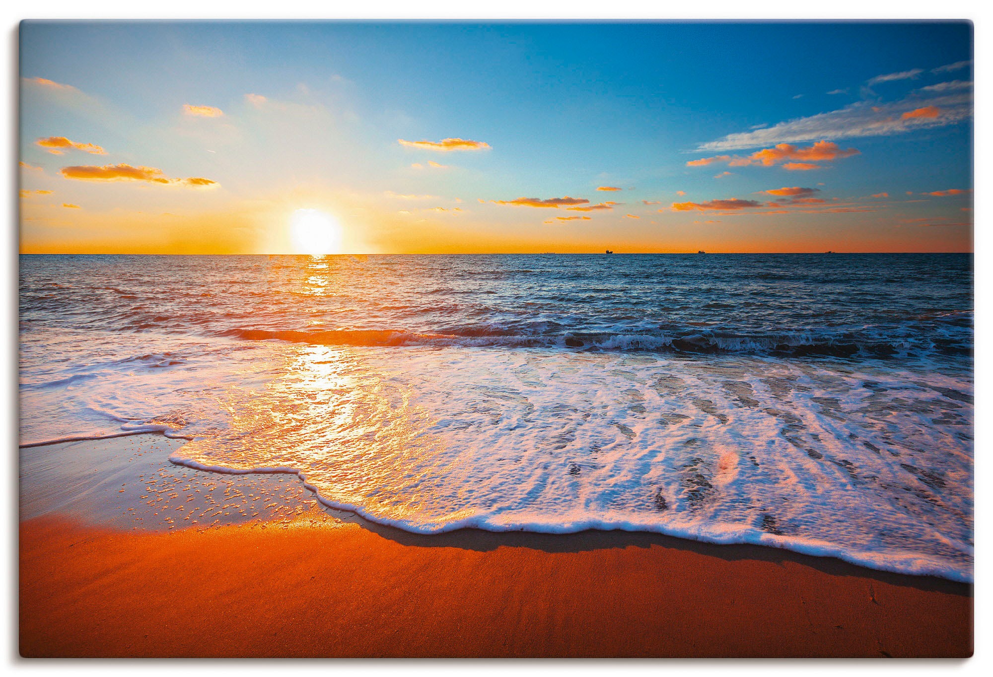 Image of Artland Wandbild "Sonnenuntergang und das Meer" Strand 1 Stk. tlg. als Leinwandbild, Poster in verschied. Grössen
