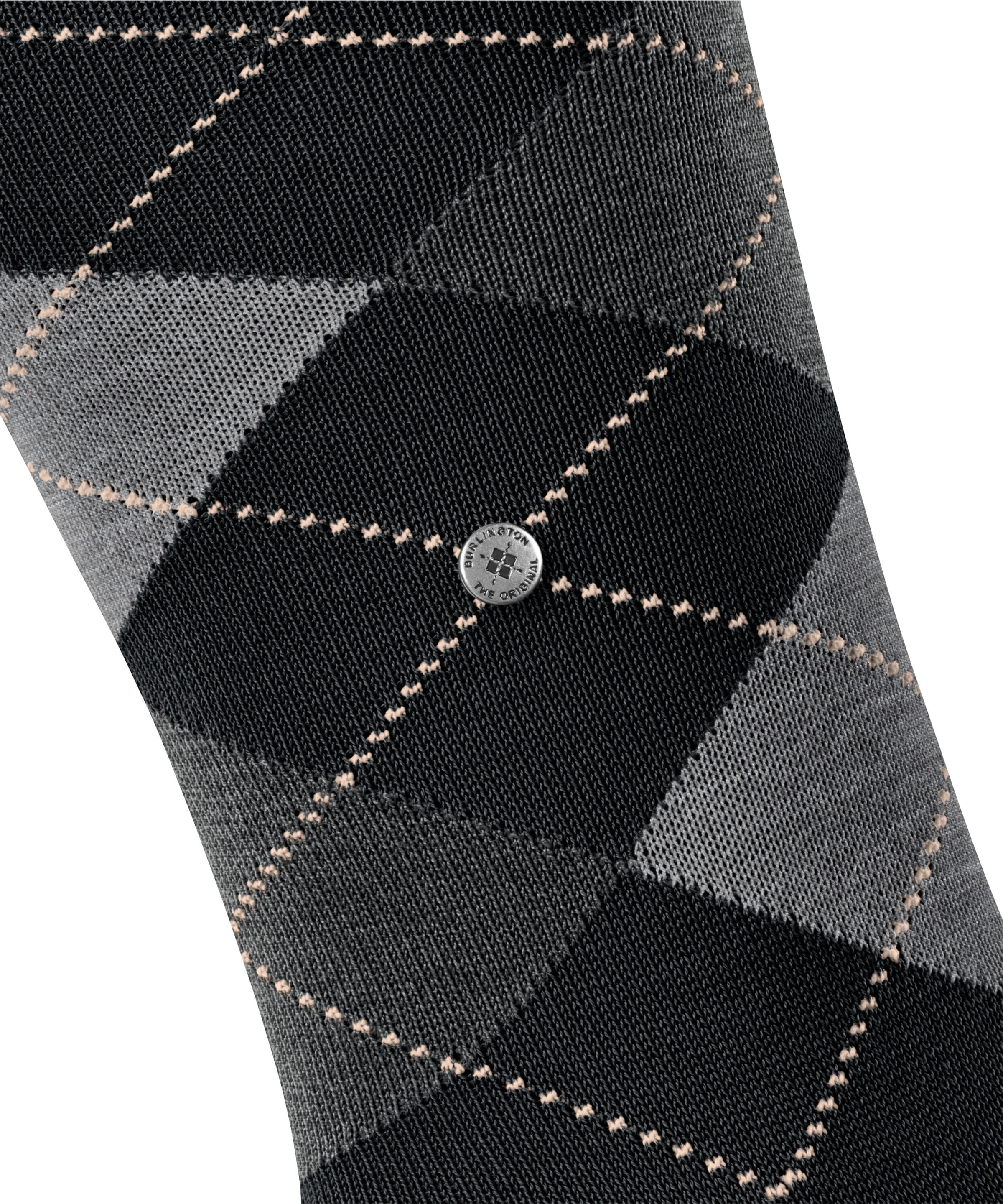Burlington Mi-bas »Manchester« taille unique 40-46, motif argyle, clip Burlington