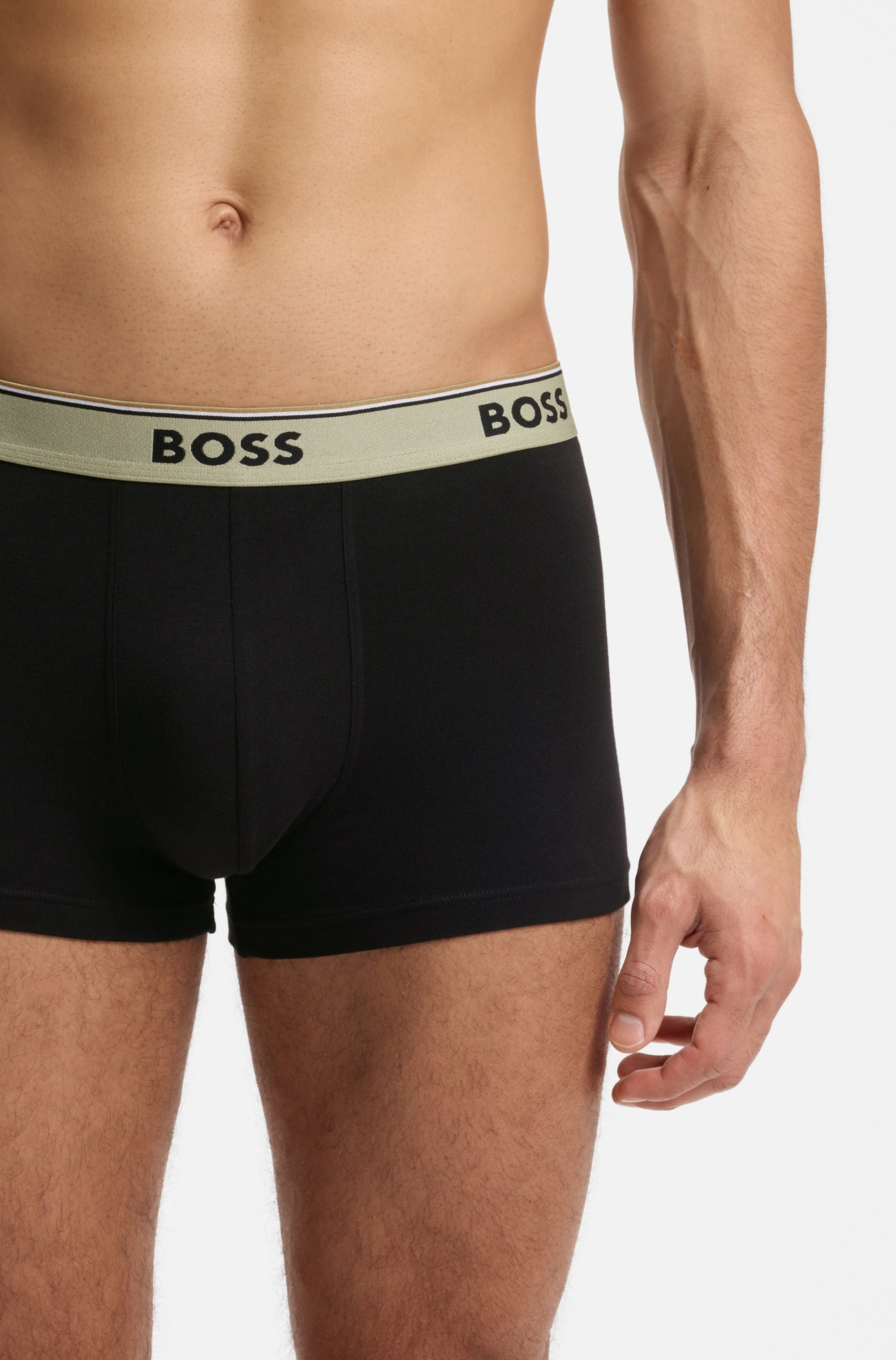 BOSS Tronc Paquet, 3 cuis en coton stretch, taille élastique, hauteur de taille moyenne