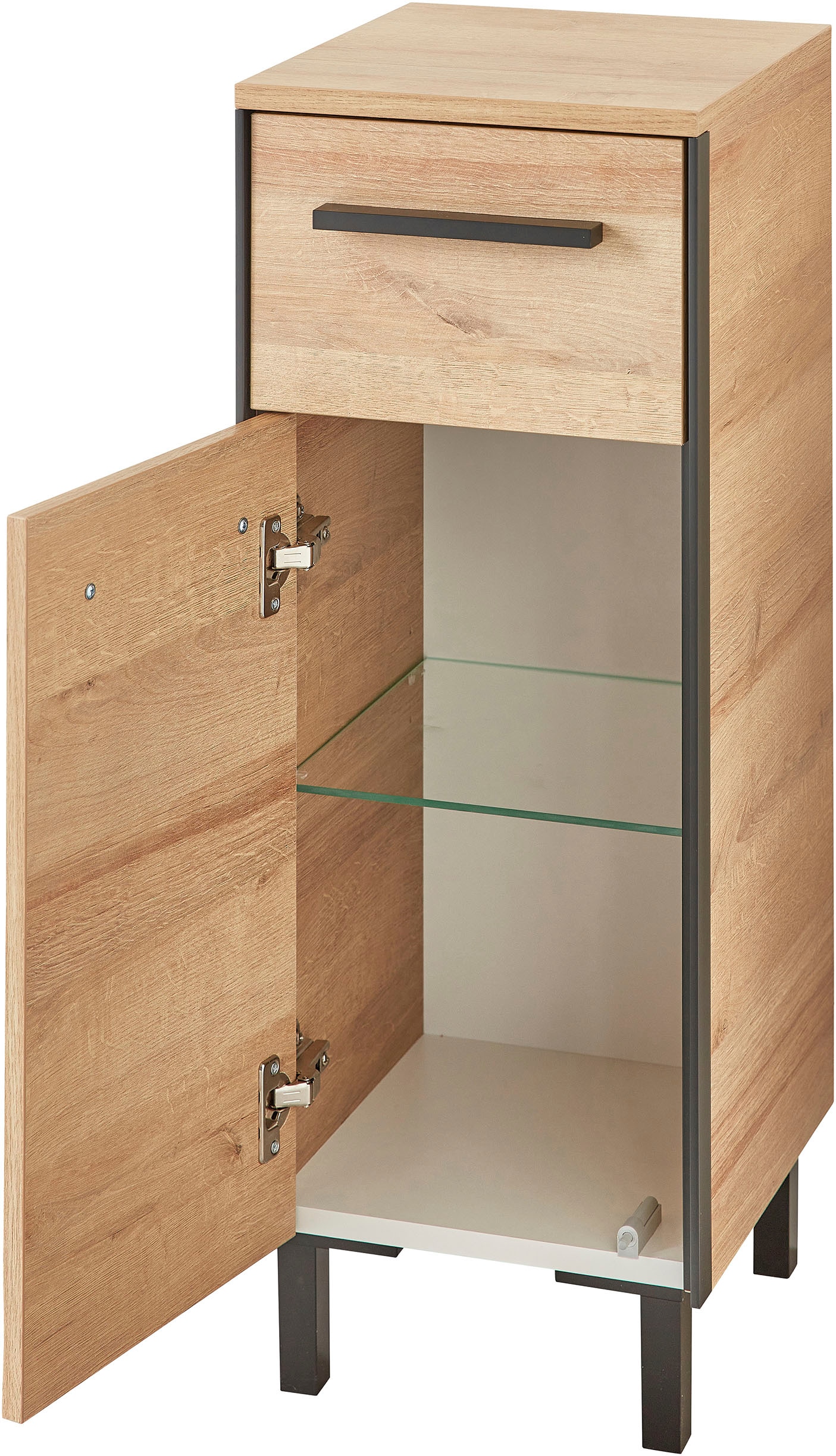Saphir Ensemble de meubles de salle de bain »Quickset 395 4-teilig, Waschbeckenunterschrank mit LED-Spiegelschrank« 4 cuis tlg.