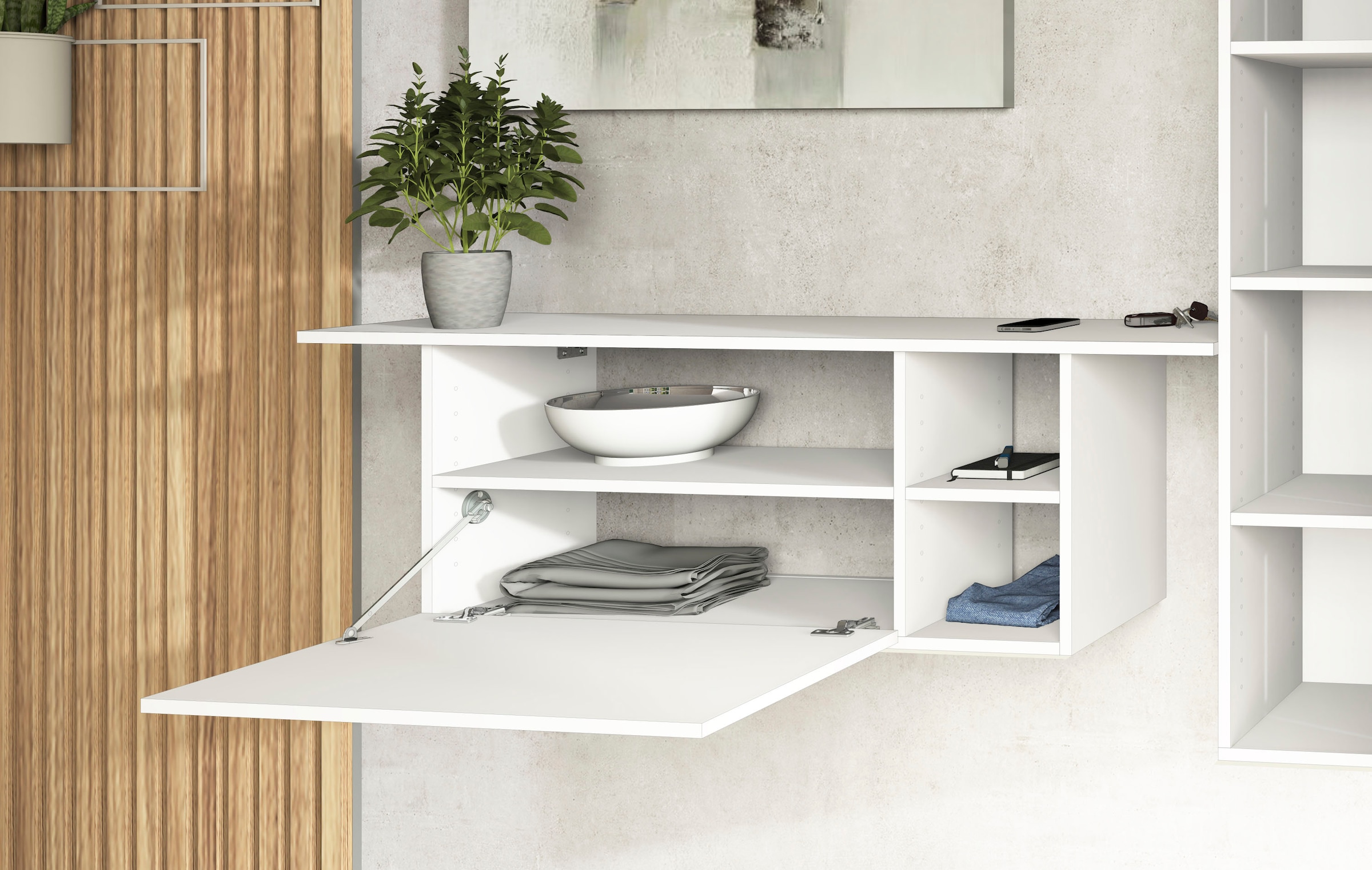 borchardt Möbel Garderoben-Set »Toledo, moderne Garderobe mit Spiegel, Schminktisch mit Regalfächern« Komplett-Set, 