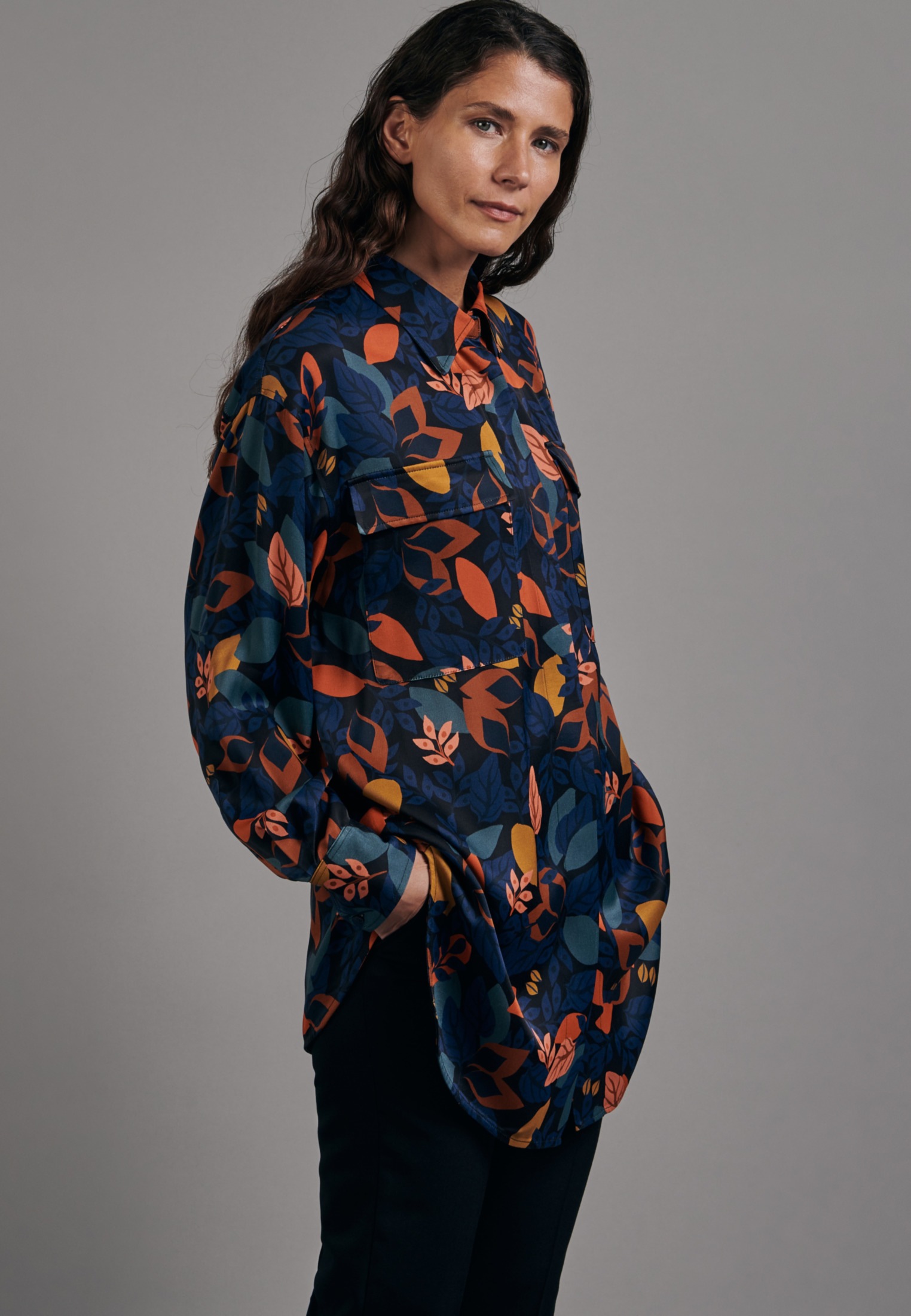 Image of seidensticker Longbluse »Schwarze Rose«, Langarm Kragen Floral bei Ackermann Versand Schweiz