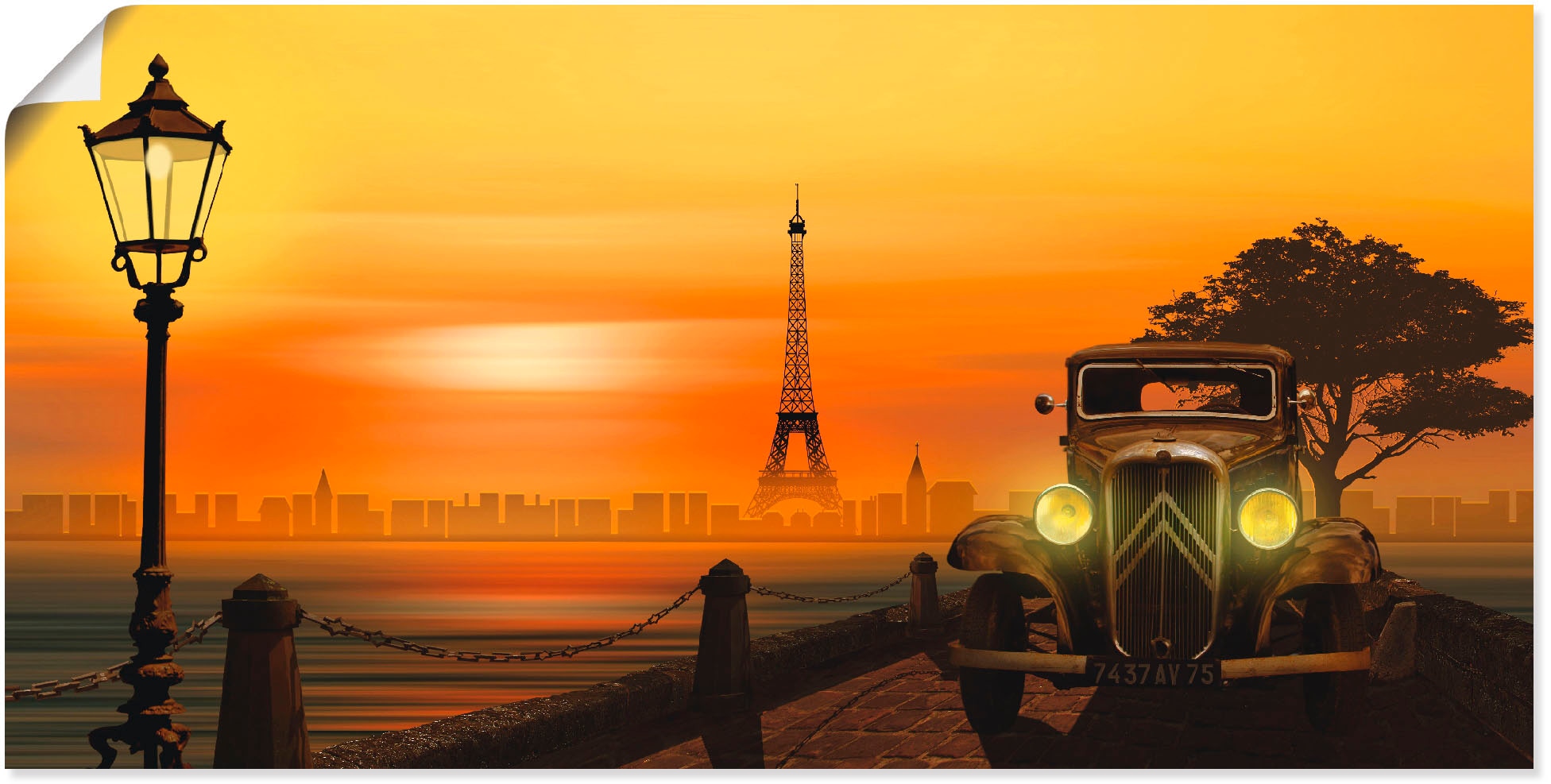 Image of Artland Poster "Paris Nostalgie" Auto 1 Stk. tlg. ohne Rahmen
