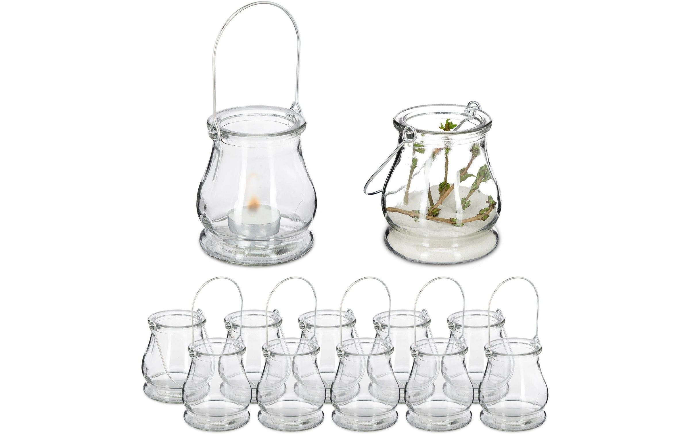 Image of relaxdays Windlicht "10 cm Glas 12 Stück"