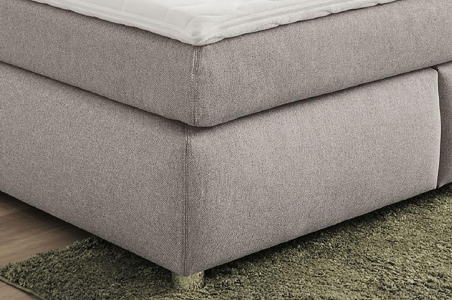Jockenhöfer Gruppe Lit boxspring »CARLA, wahlweise mit Bettkasten, Inkl. Topper & 4 Kissen« revêtu au choix de chenille ou de tissu tissé, 160x200cm ou 180x200