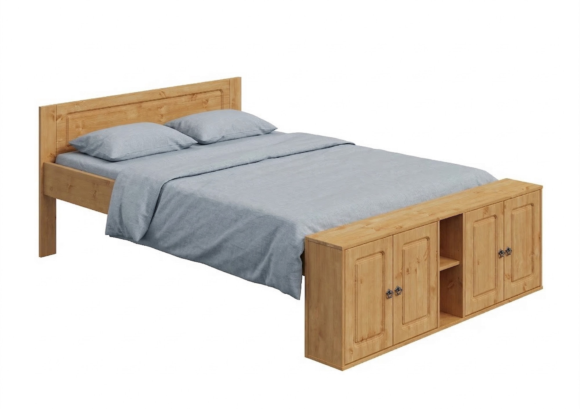 GOODproduct Massivholzbett »Paula, Bett, Stauraumbett, Holzbett, Bettgestell« (B/T/H: 148,8/224,4/82 cm,  aus massiver Kiefer, extra viel Stauraum im Fussteil, FSC®-zertifiziert