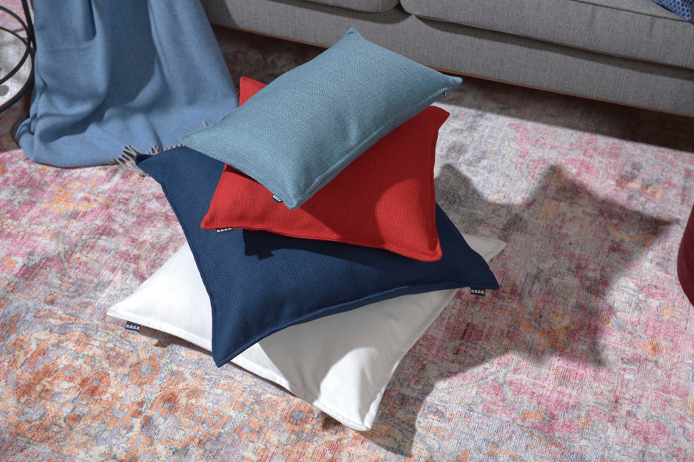 H.O.C.K. Coussin décoratif »Mali« uni, housse de coussin avec rembourrage, 1 pièce