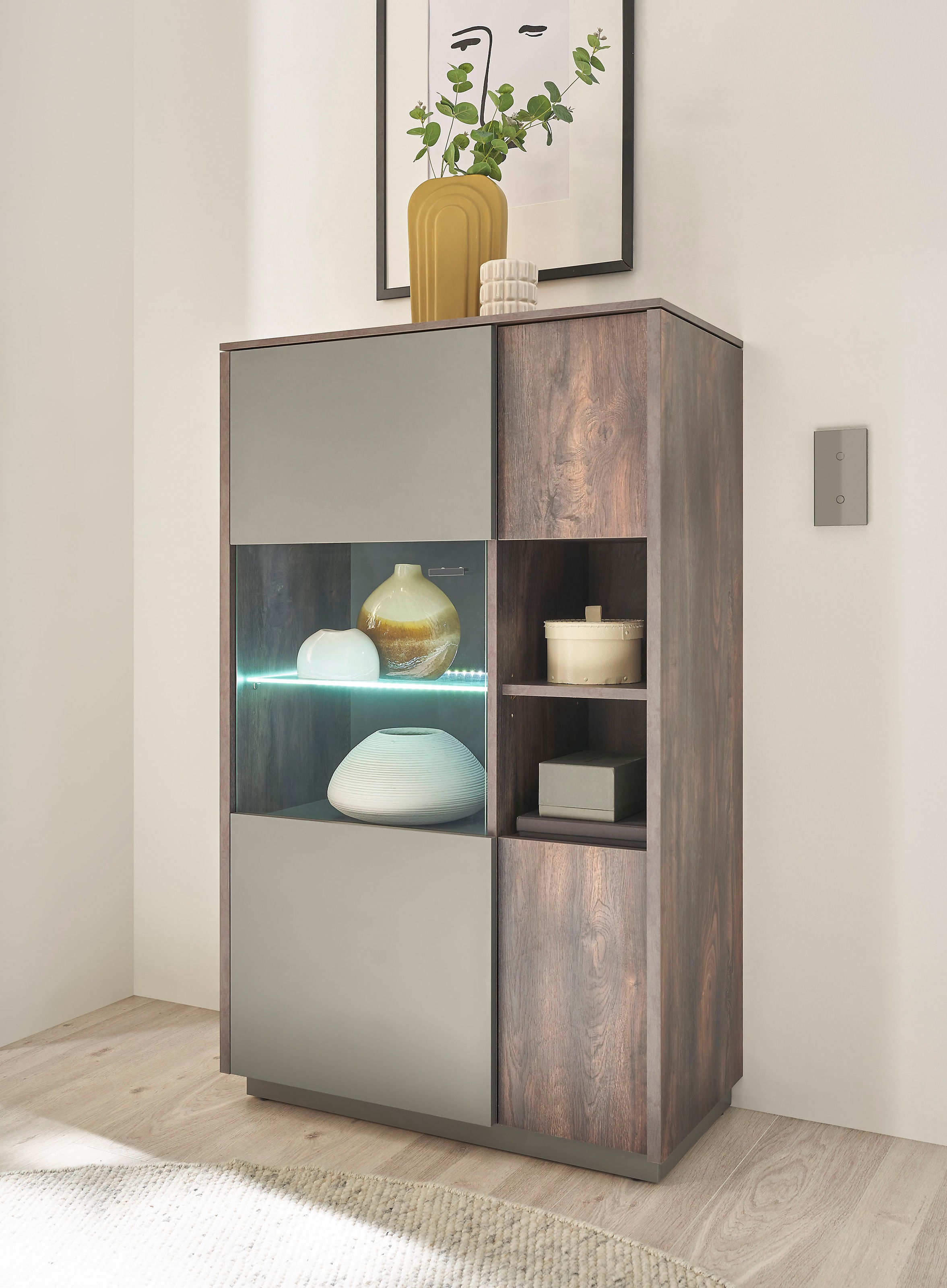Image of Home affaire Vitrine "LARGO" Soft-Close-Funktion, Höhe ca. 130 cm