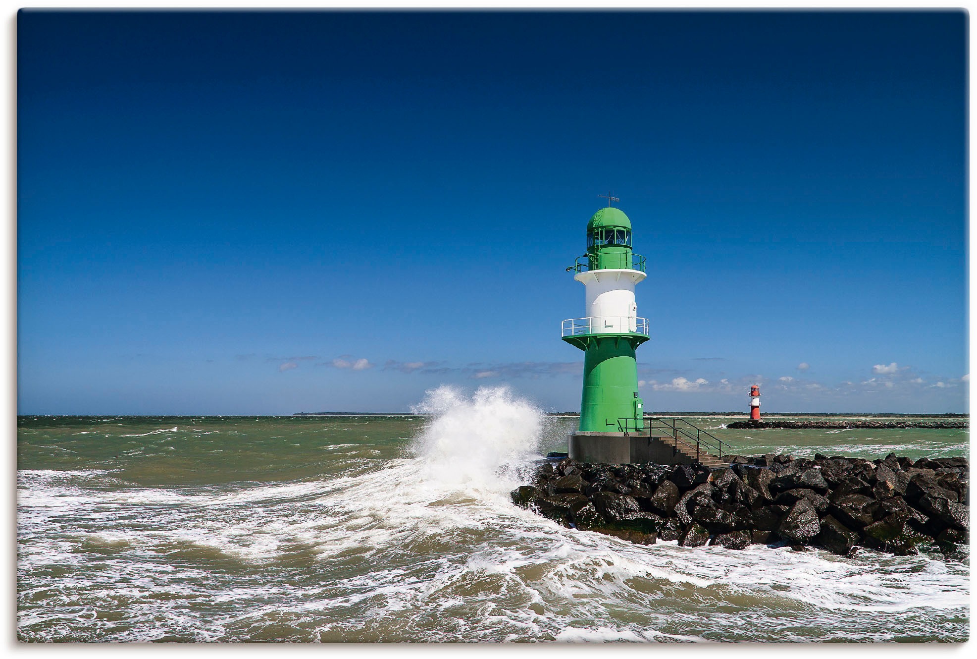 Image of Artland Wandbild »Mole in Warnemünde IV«, Gebäude, (1 St.), in vielen Grössen & Produktarten - Alubild / Outdoorbild für den Aussenbereich, Leinwandbild, Poster, Wandaufkleber / Wandtattoo auch für Badezimmer geeignet bei Ackermann Versand Schweiz