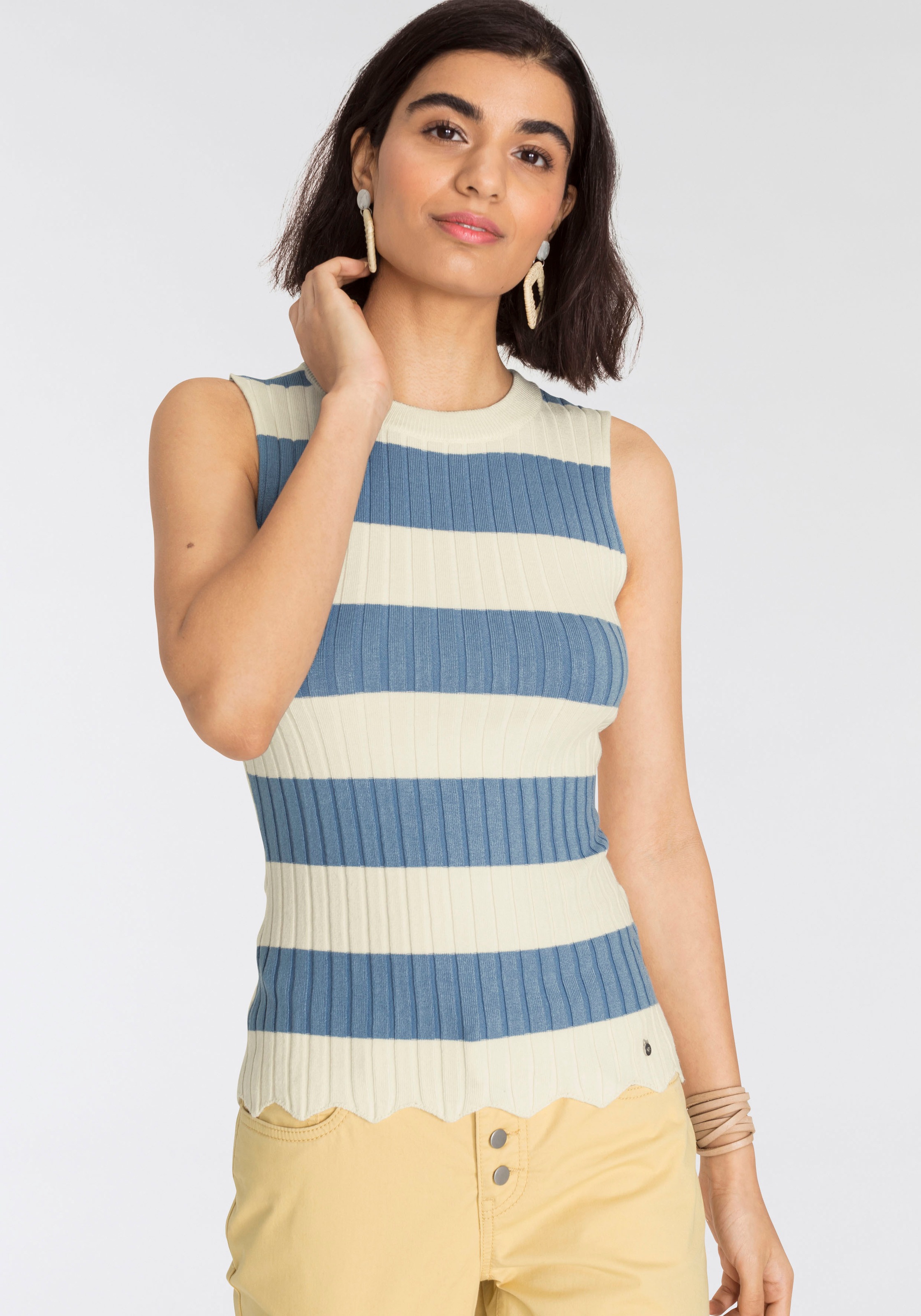 Image of AJC Streifenpullover, im sommerlichen Look ohne Arm mit Wellenkante am Saum bei Ackermann Versand Schweiz