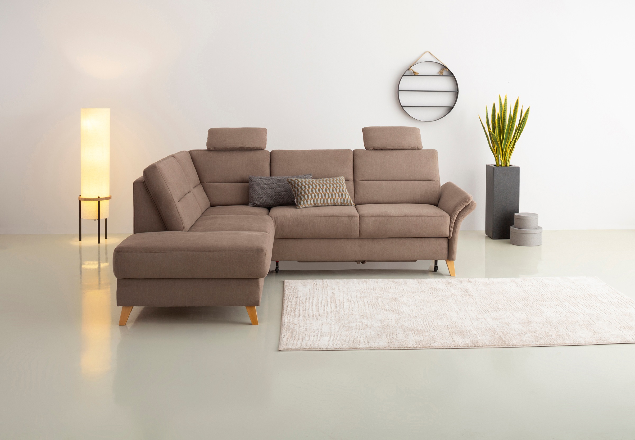 Home affaire Ecksofa »Westerland L-Form«, Federkern-Polsterung, wahlweise mit Bettfunktion, Bettkasten