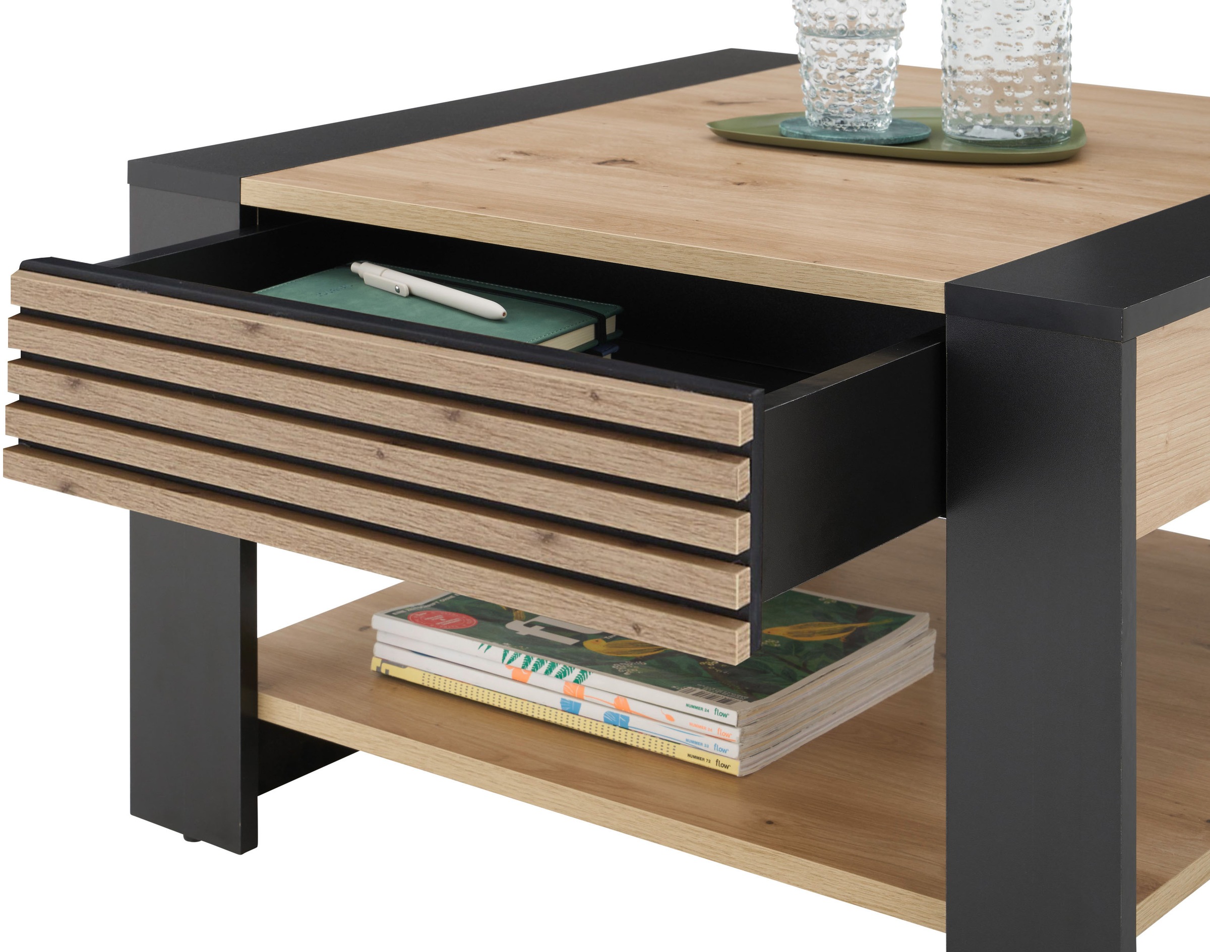 Stolkom Table basse »Feli Couchtisch B/H/T 70x42x70 cm« 1 cuis tlg. MDF, fest verleimten Stäbchen