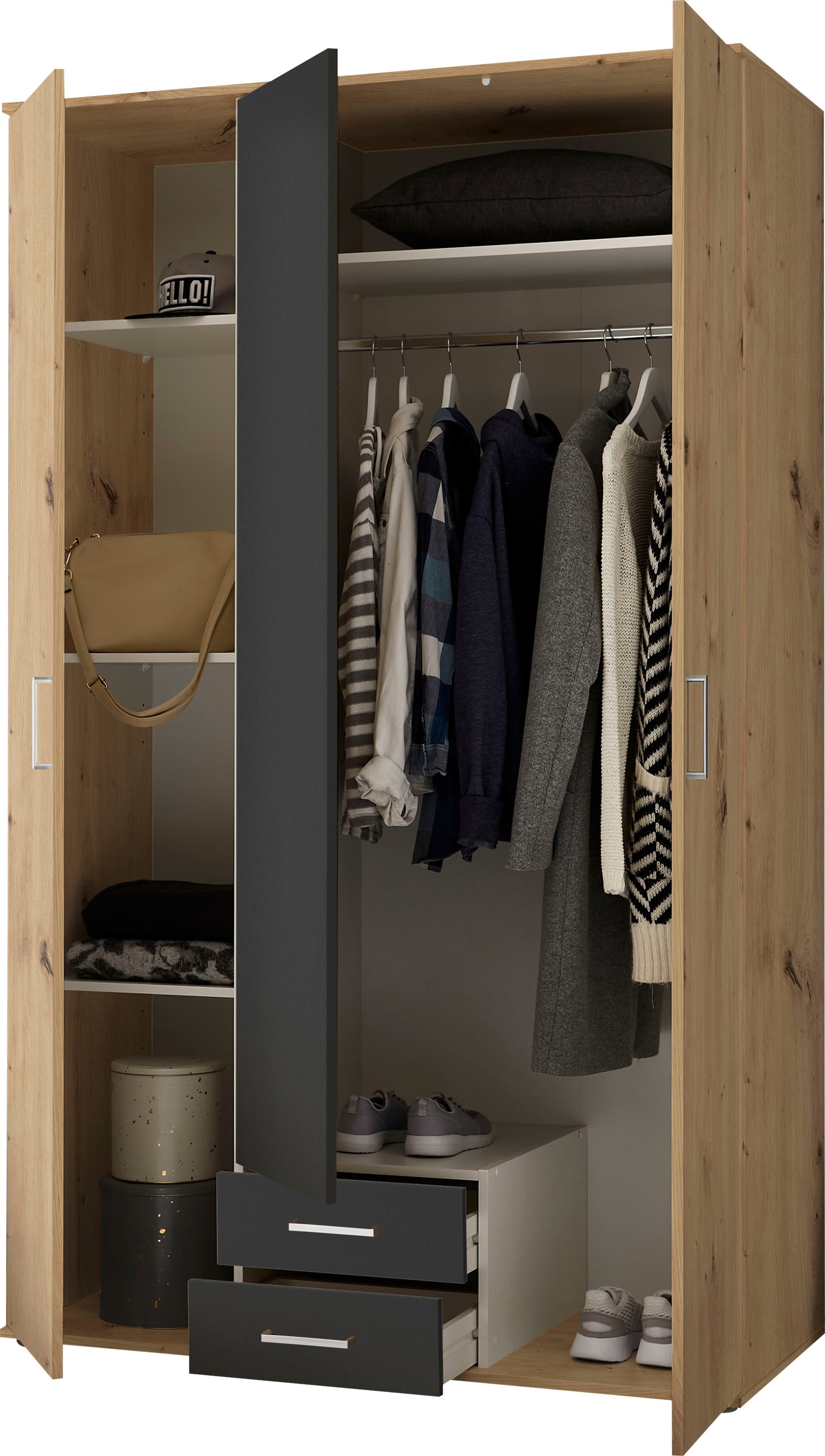 Schlafkontor Armoires à vêtements »Marburg Bestseller Schrank Garderobe mit Schubladen« Schlafzimmerschrank in Top Qualität , in 2 Breiten
