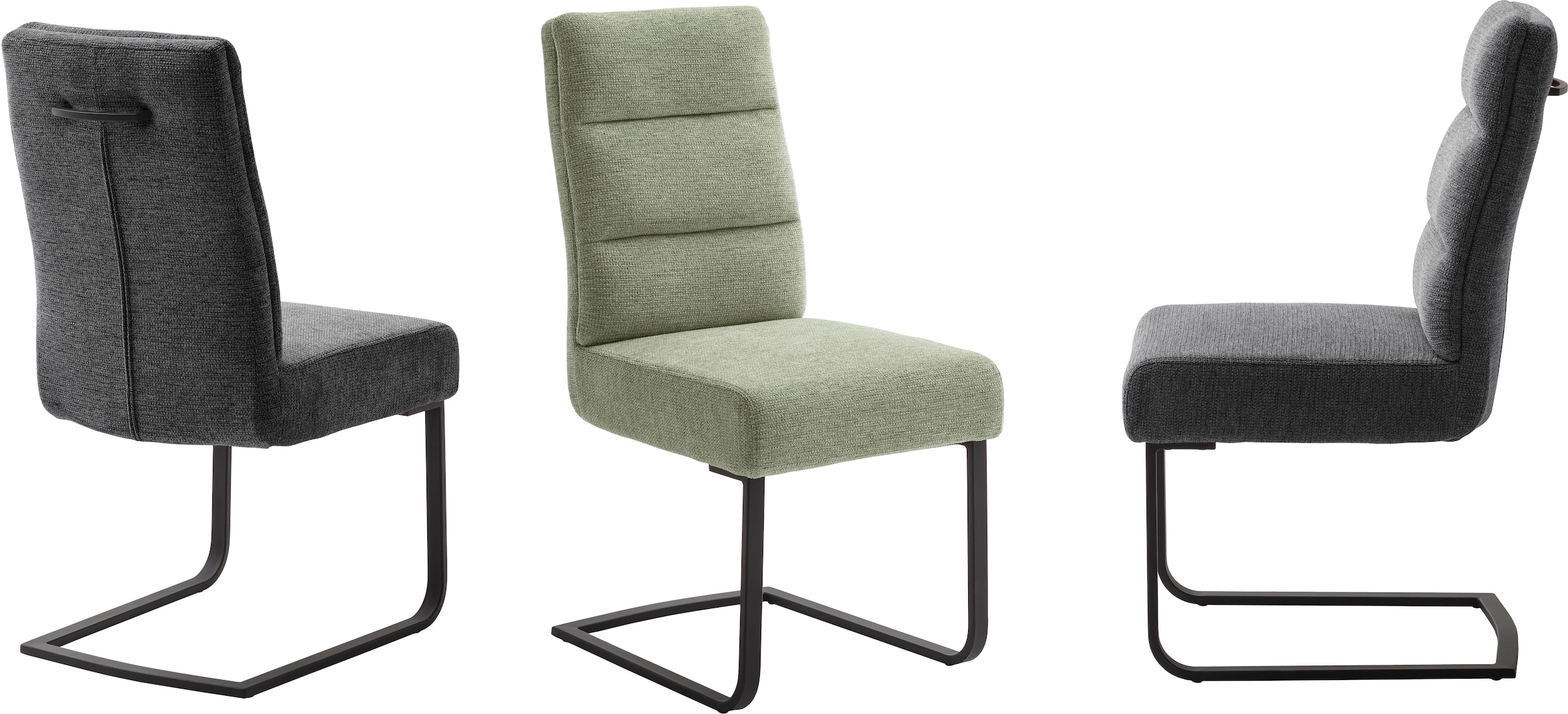 MCA furniture Freischwinger »LIMASSOL«, Chenille, (Set, 2Stck.), Stuhl belastbar bis 140 kg