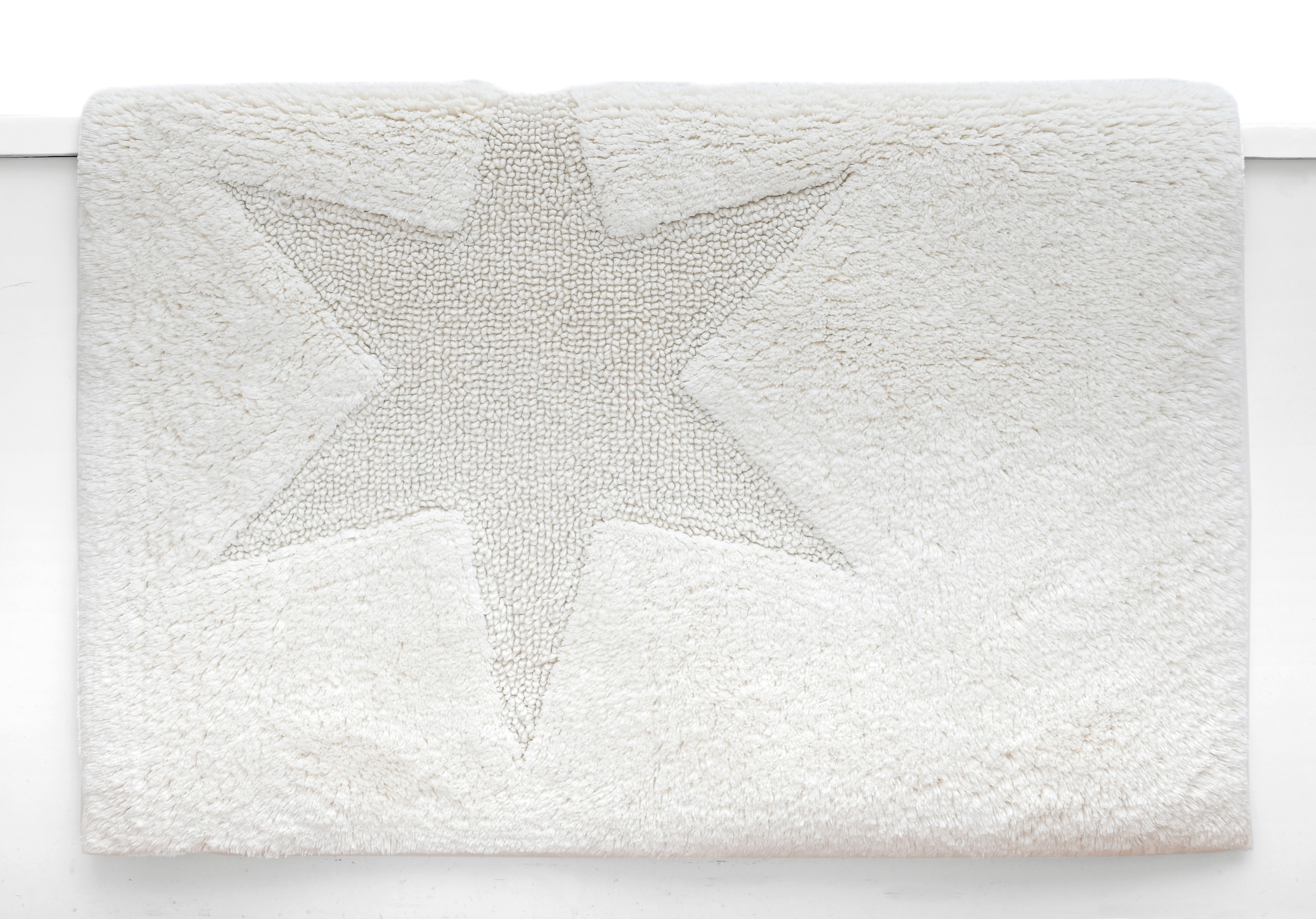 GOODproduct Badematte »Marie, Badvorleger, Badezimmer Teppich« Höhe 13 mm rutschhemmend beschichtet fussbodenheizungsgeeignet | strapazierfähig Badteppich, Stern Motiv, Hoch-Tief-Struktur, auch als Set