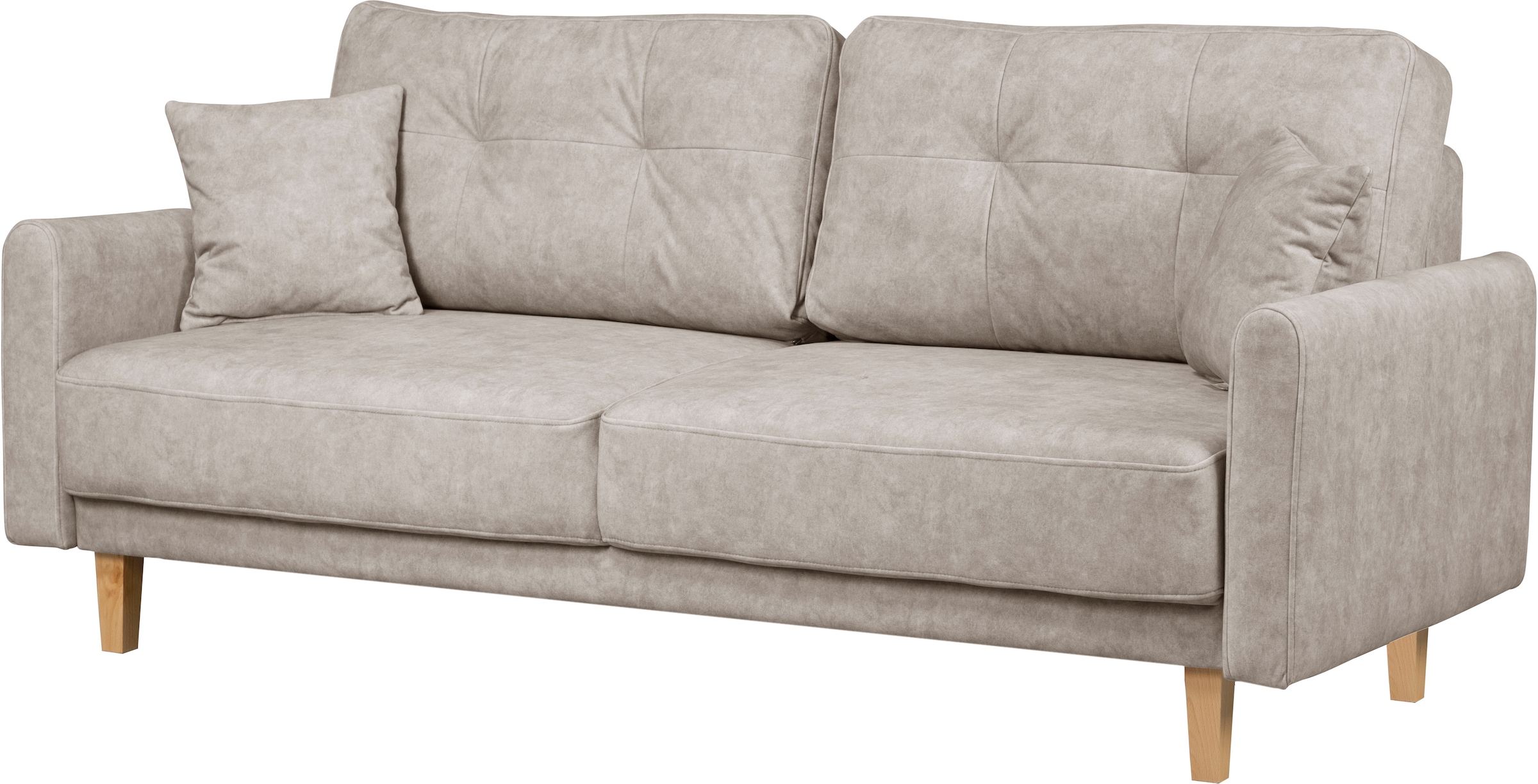 Home affaire 2-Sitzer »TRIPLO mit Wellenunterfederung, Masse B/T/H: 165/100/89 cm«, Sofa mit Steppung im Rückenbereich, incl. Rückenkissen und Zierkissen