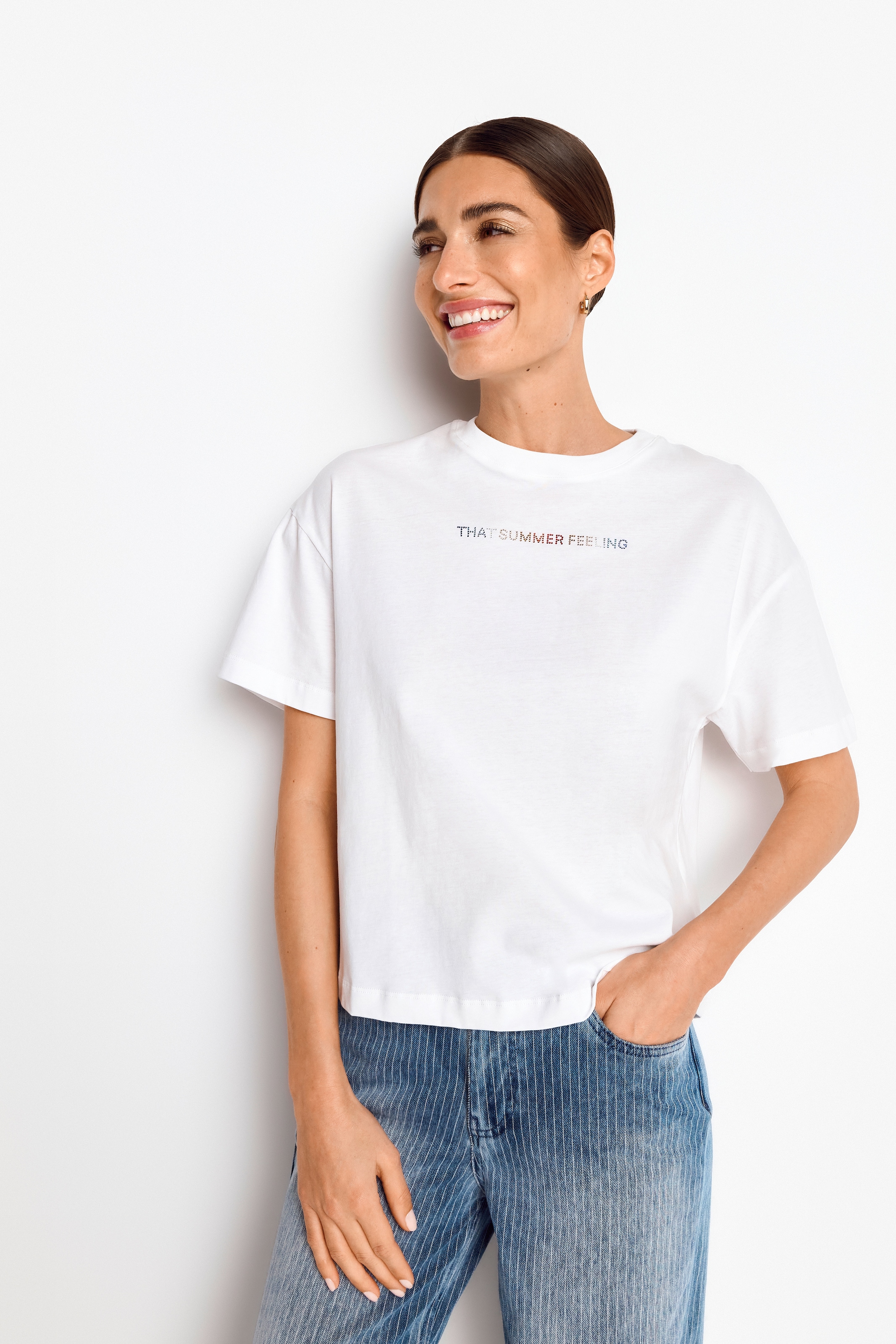 T-Shirt, Mit Glitzer-Print