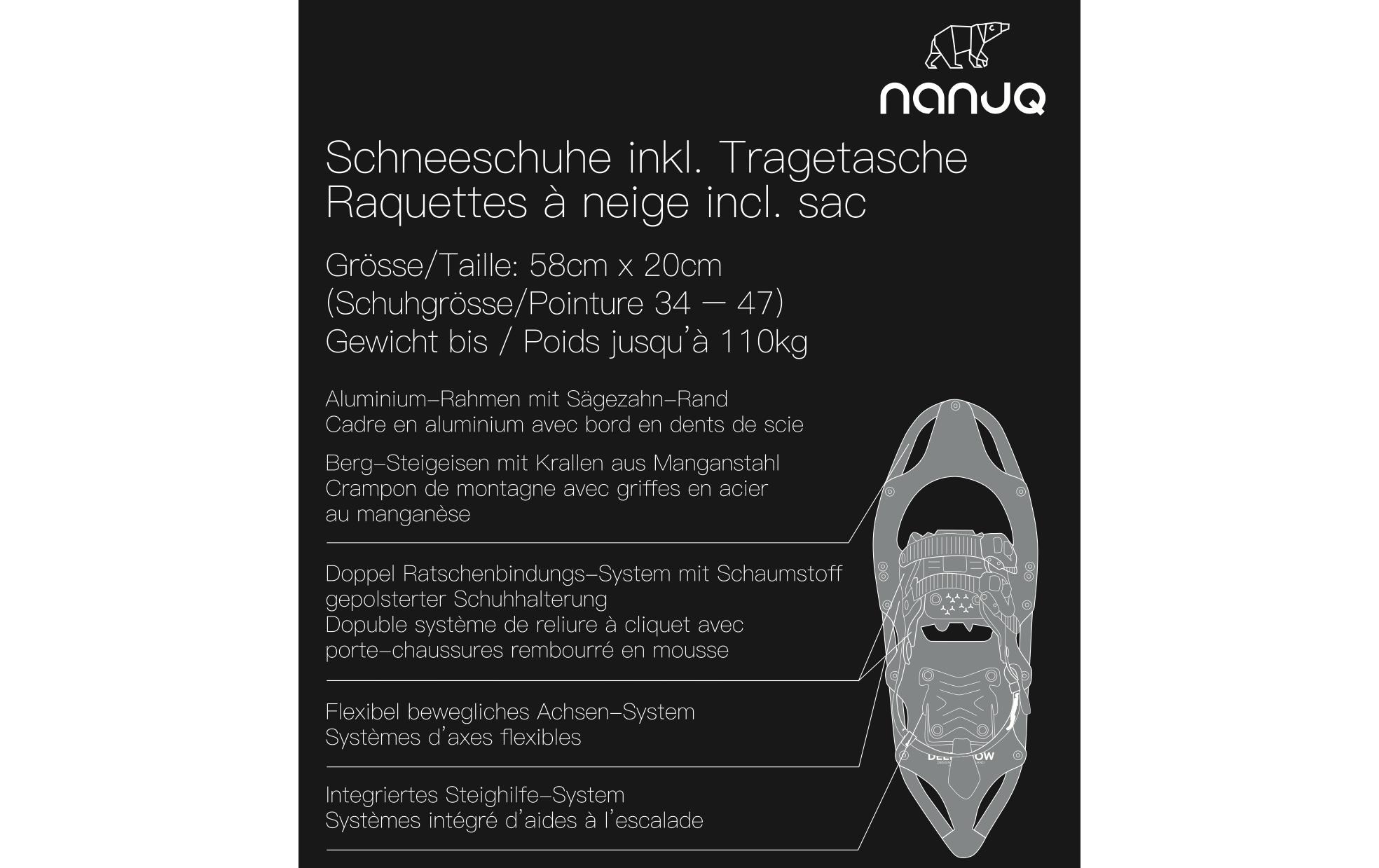   Raquettes à neige »Nanuq Schneeschuh Deepsnow Schwarz«