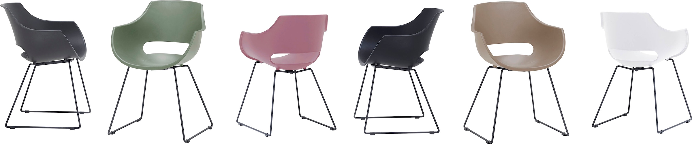 MCA furniture Chaise à coque »Rockville« (Ensemble) 4 cuis4er-Set, Kufe, Kunststoff, Belastbarkeit 120 kg, Sitzhöhe ca. 46 cm
