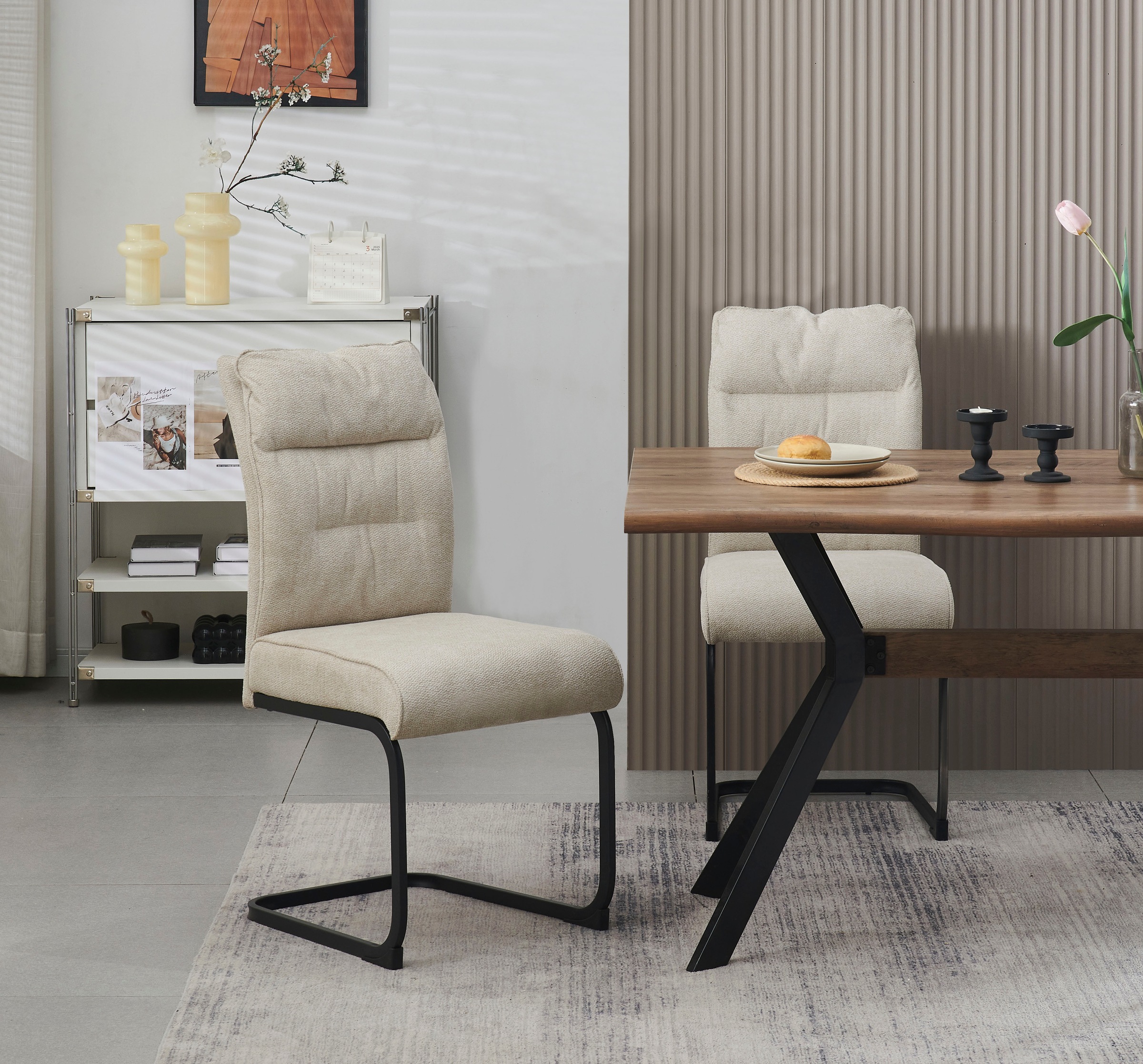 Home affaire Chaise de salle à manger »BARRIE, 2er Set, mit Metallgestell in matt schwarz« (Ensemble) 2 cuisen différentes couleurs, charge maximale par chaise 120 kg